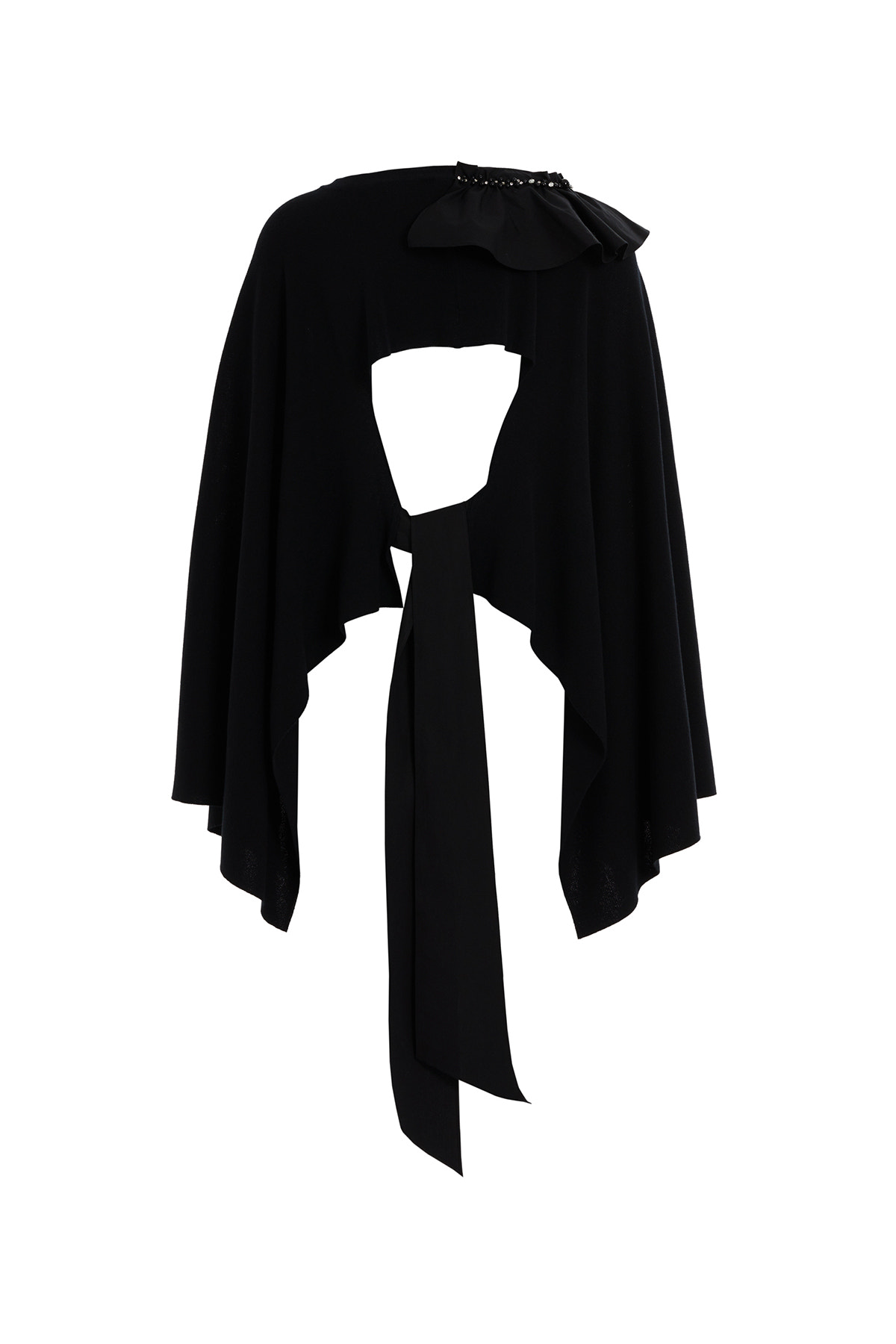 İşleme Detaylı Arkadan Kuşak Bağlamalı Bluz