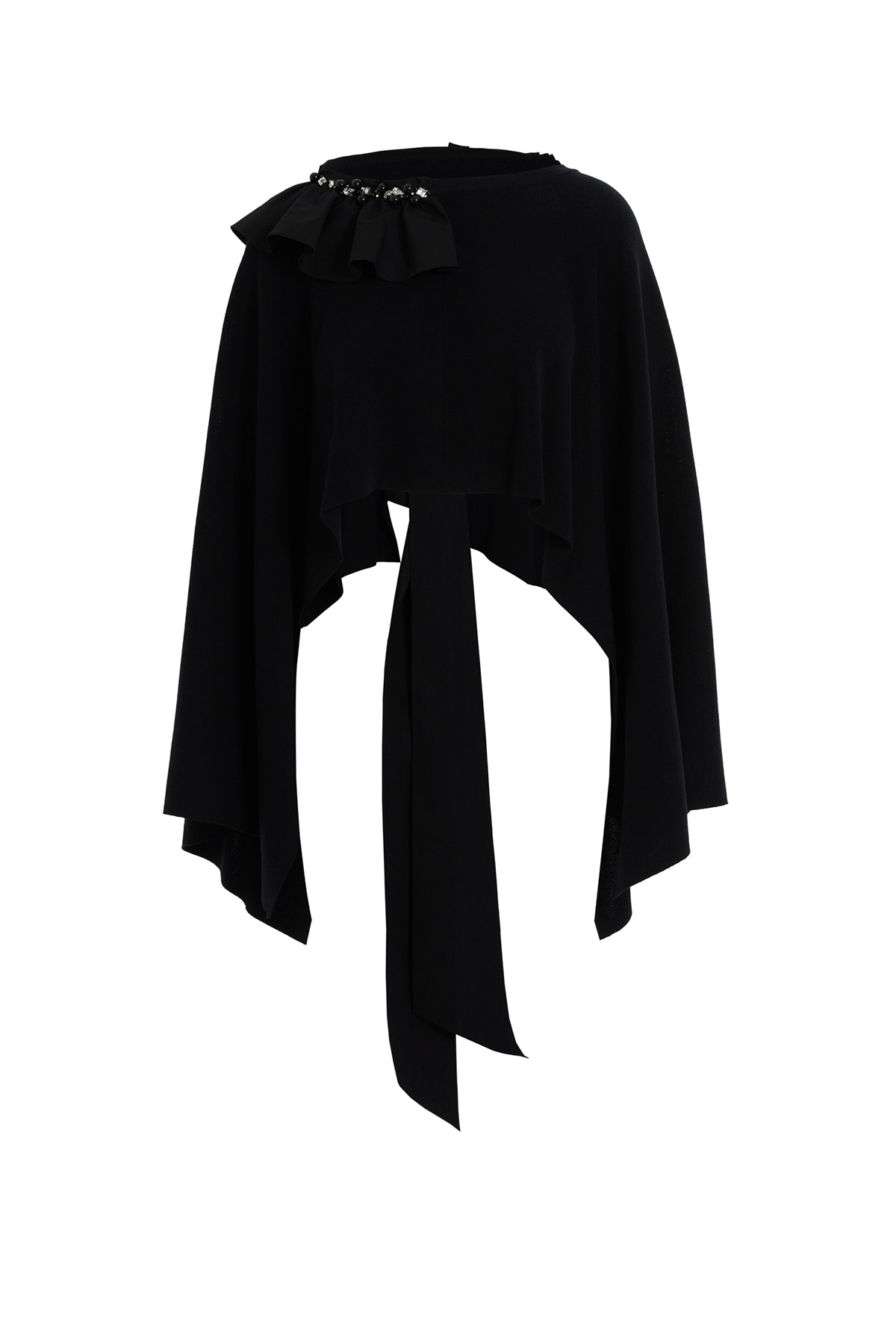 İşleme Detaylı Arkadan Kuşak Bağlamalı Bluz