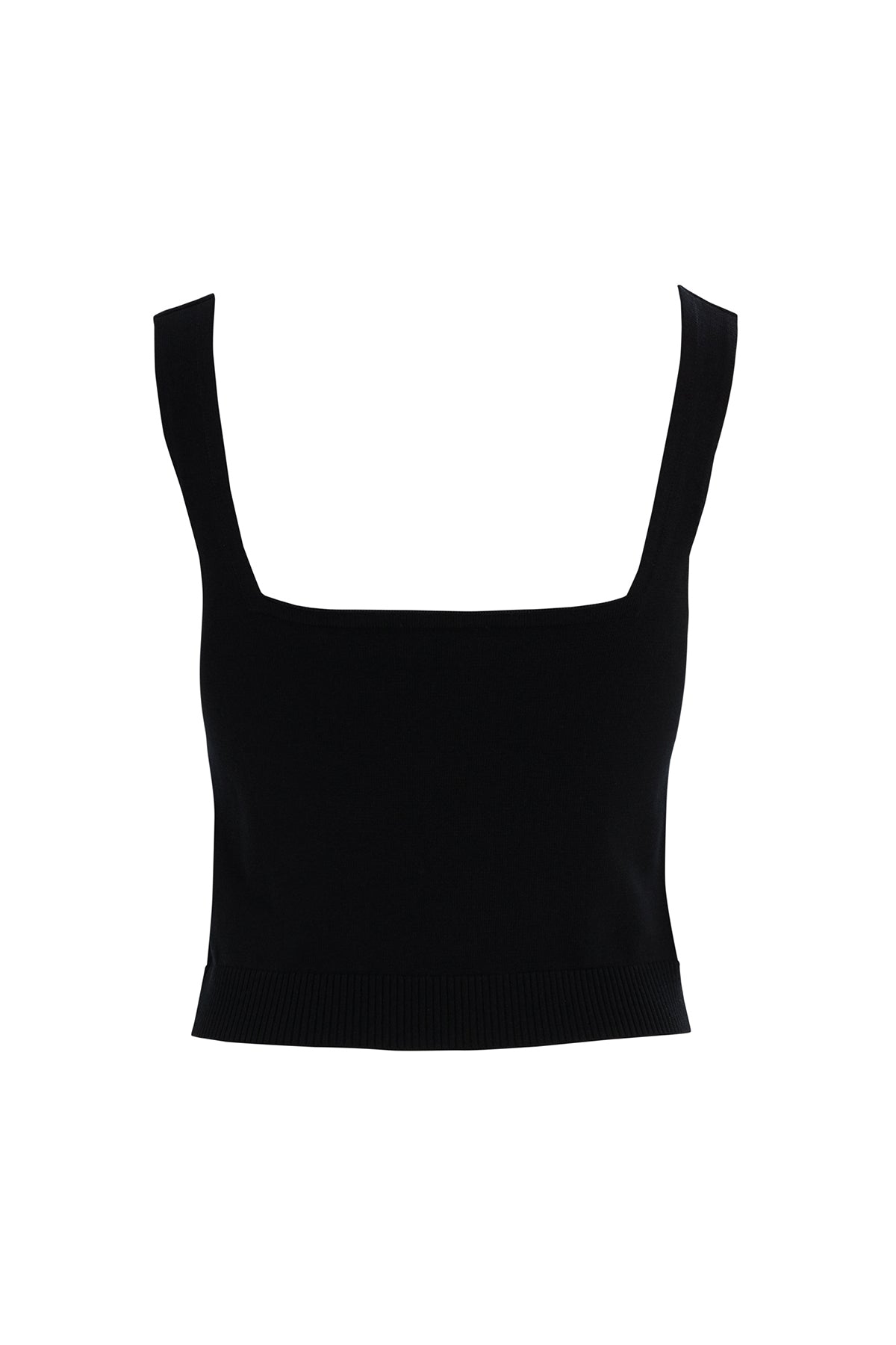 Düğme Detaylı Kare Yaka Kısa Crop