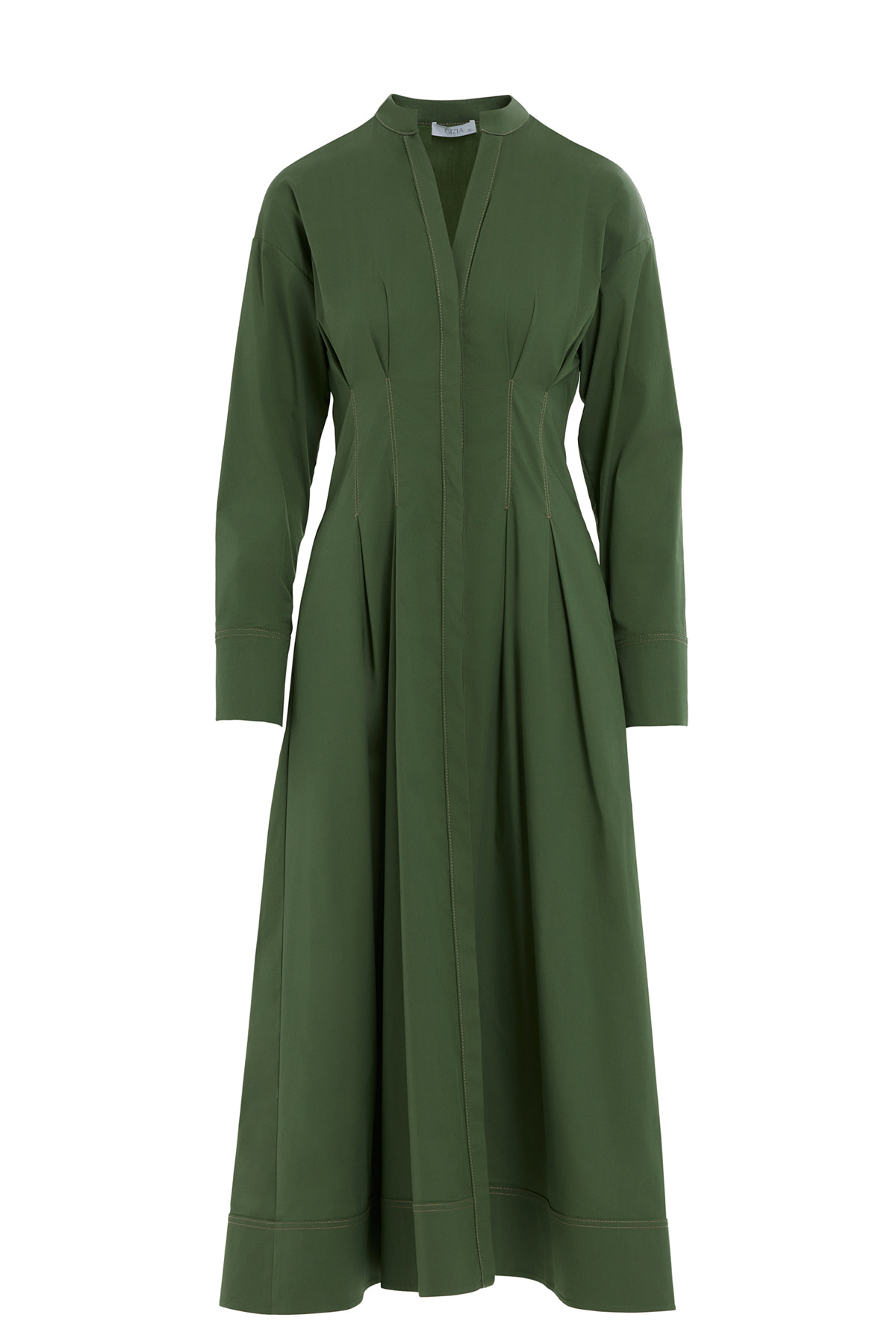 Hakim Yaka Uzun Kollu Maxi Elbise