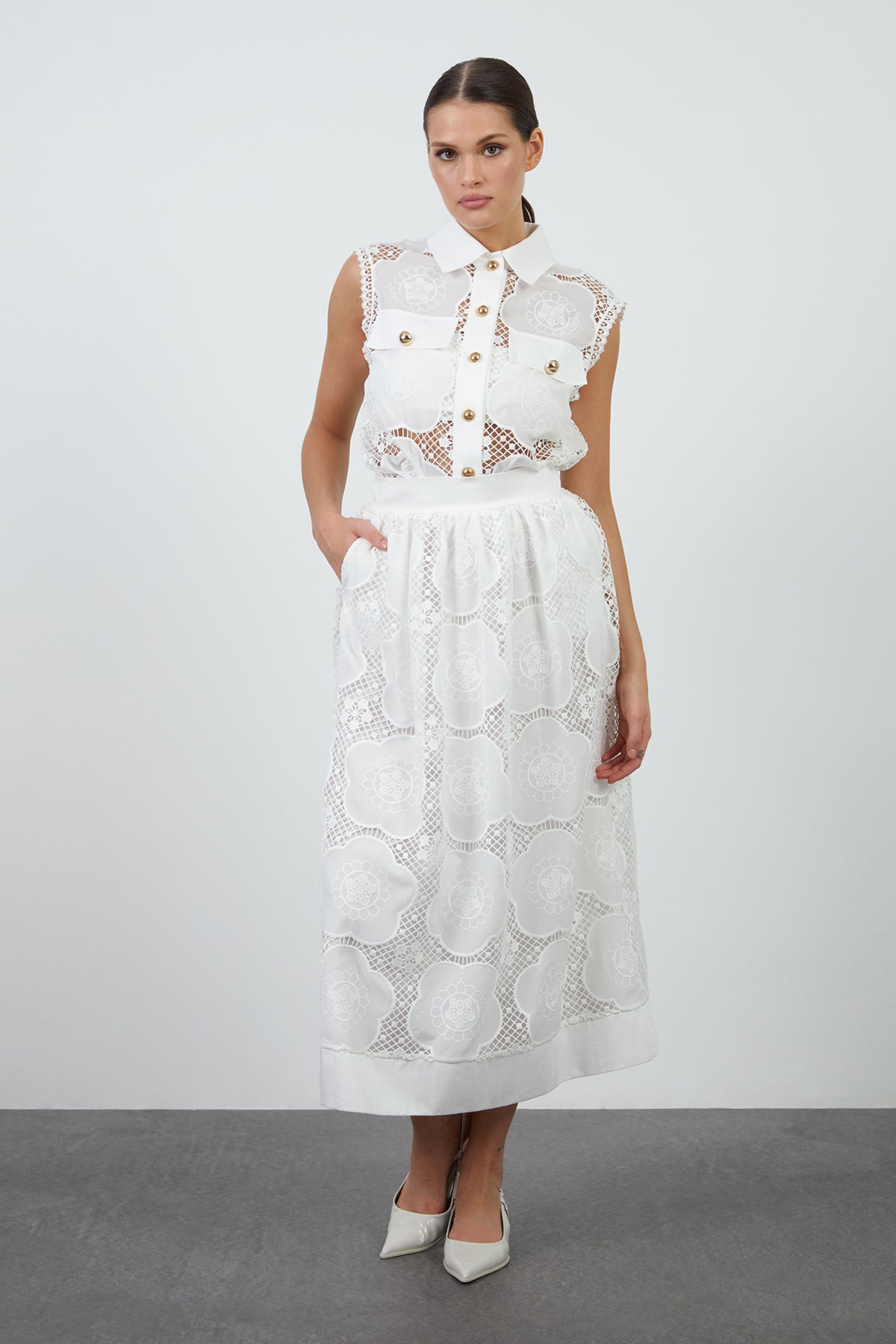 İçi Astarlı Dantelli Etek