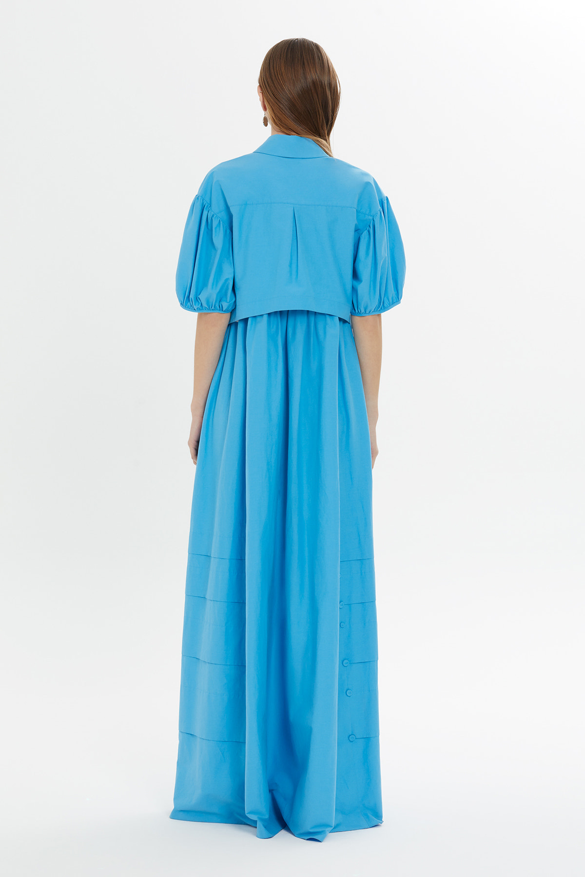 Çıkarılabilir Gömlek Detaylı Uzun Elbise