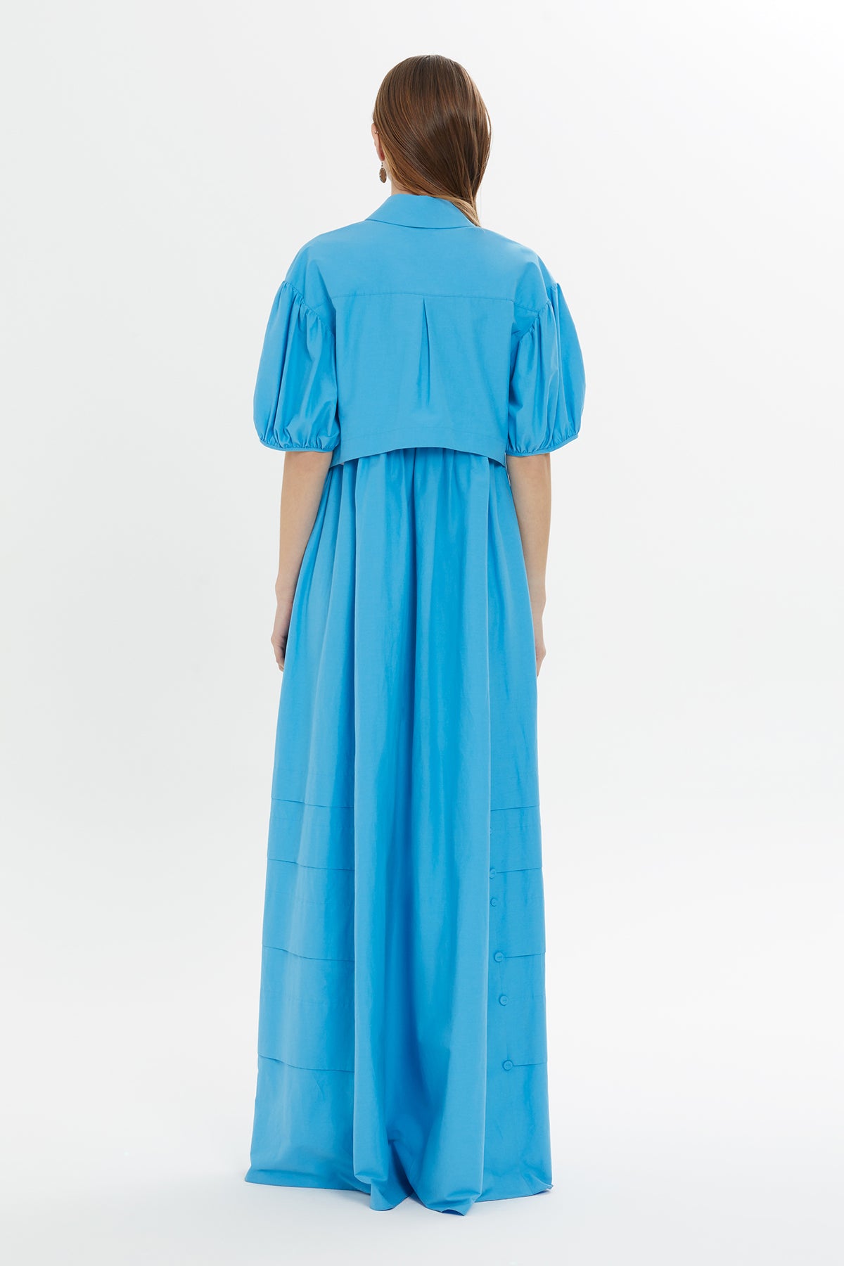 Çıkarılabilir Gömlek Detaylı Uzun Elbise