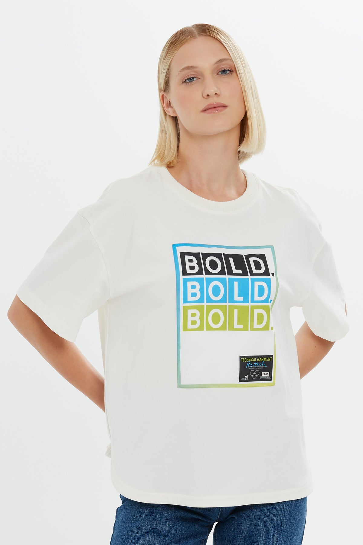 Slogan Baskılı Kısa Kollu T-shirt
