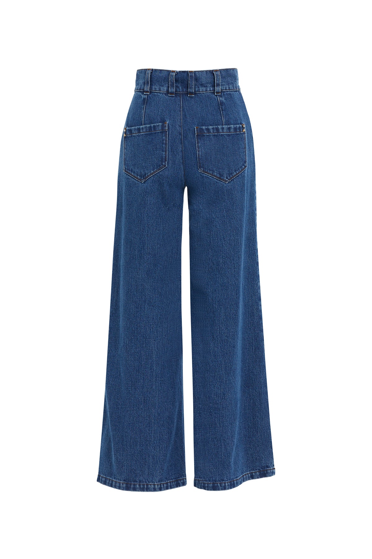 Klasik Palazzo Denim Pantolon