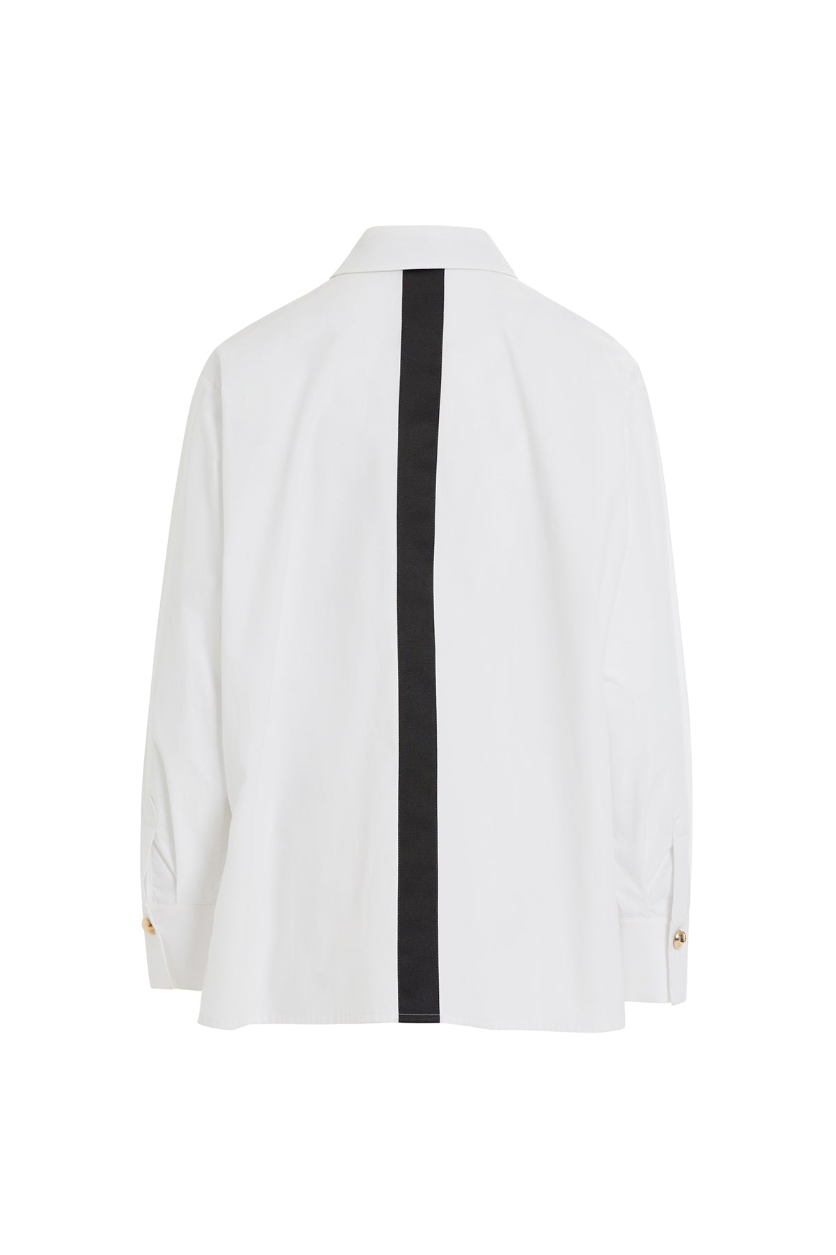 Sol Ön Kısmı Baskılı Yakası Şerit Detaylı Klasik Gömlek