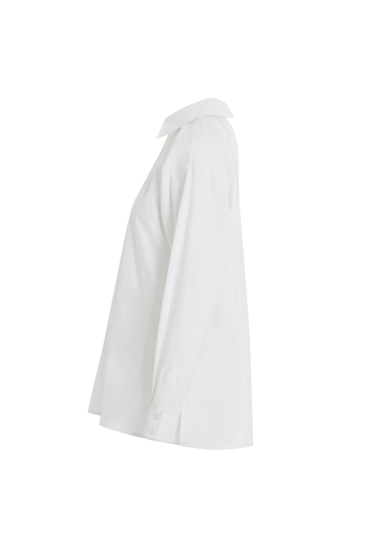 Yanlardan Yırtmaçlı Uzun Kollu Gömlek