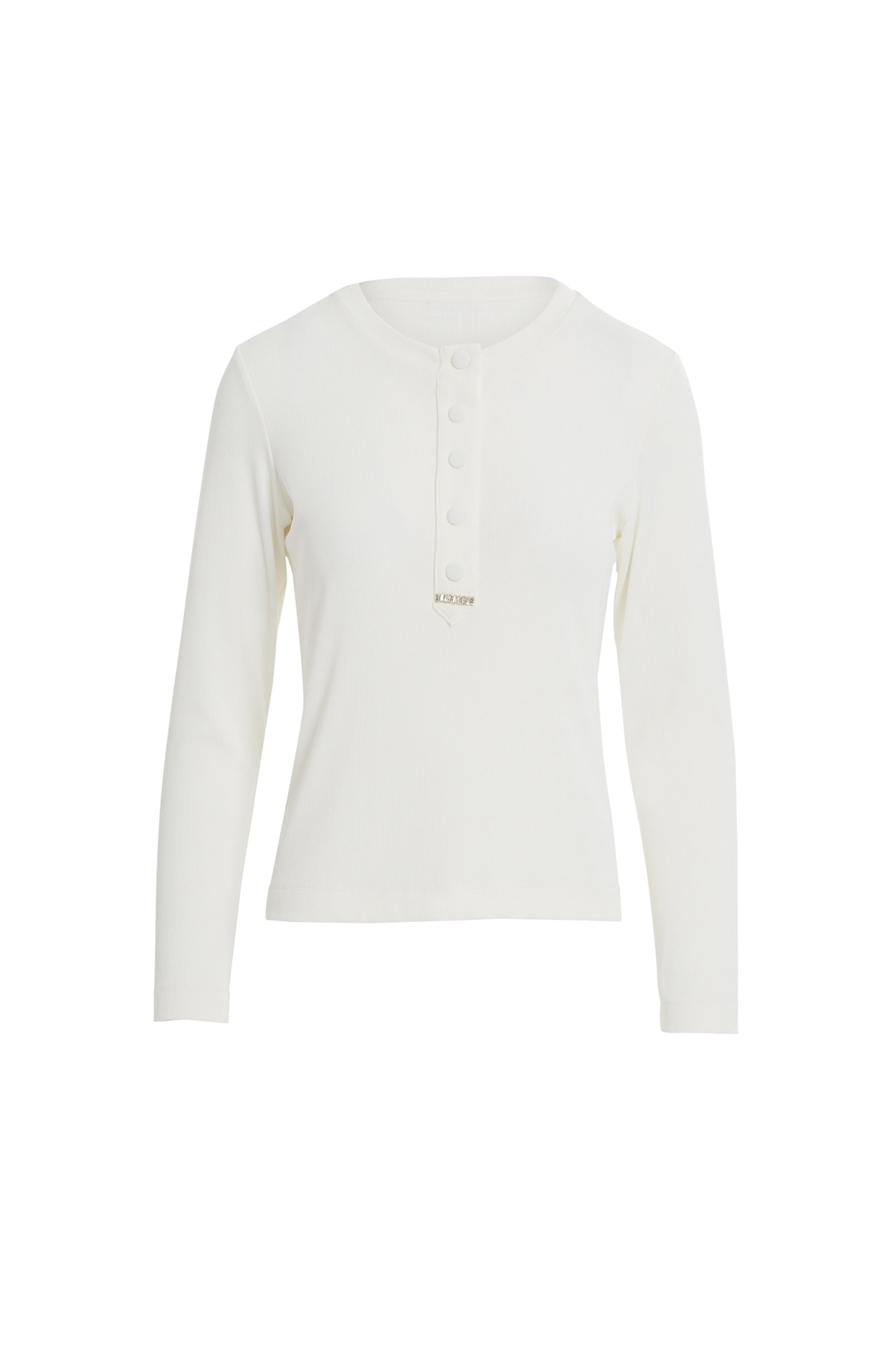 Çıtçıt Kapamalı Ucu Yuvalı İşlemeli Uzun Kollu T-Shirt