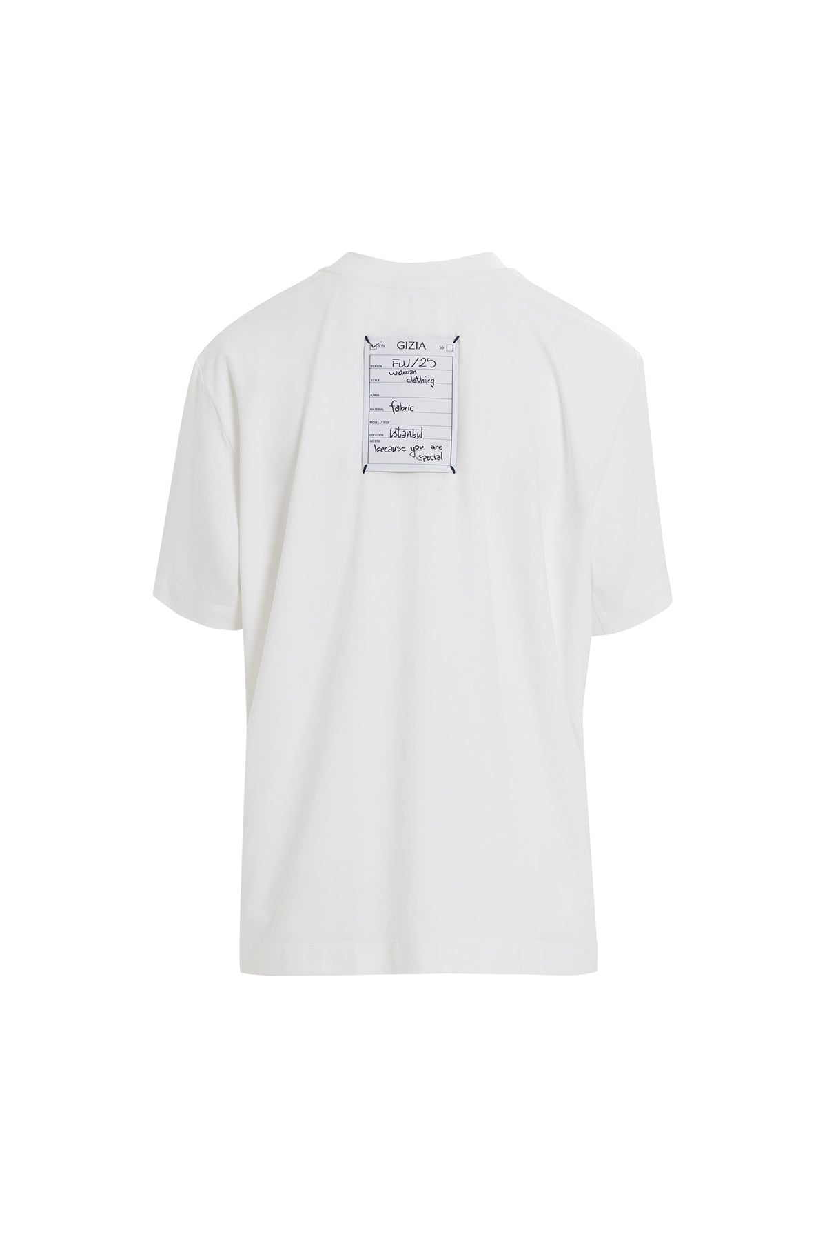 Önü Pano Desenli Garnili Yarım Kollu Klasik Tshirt