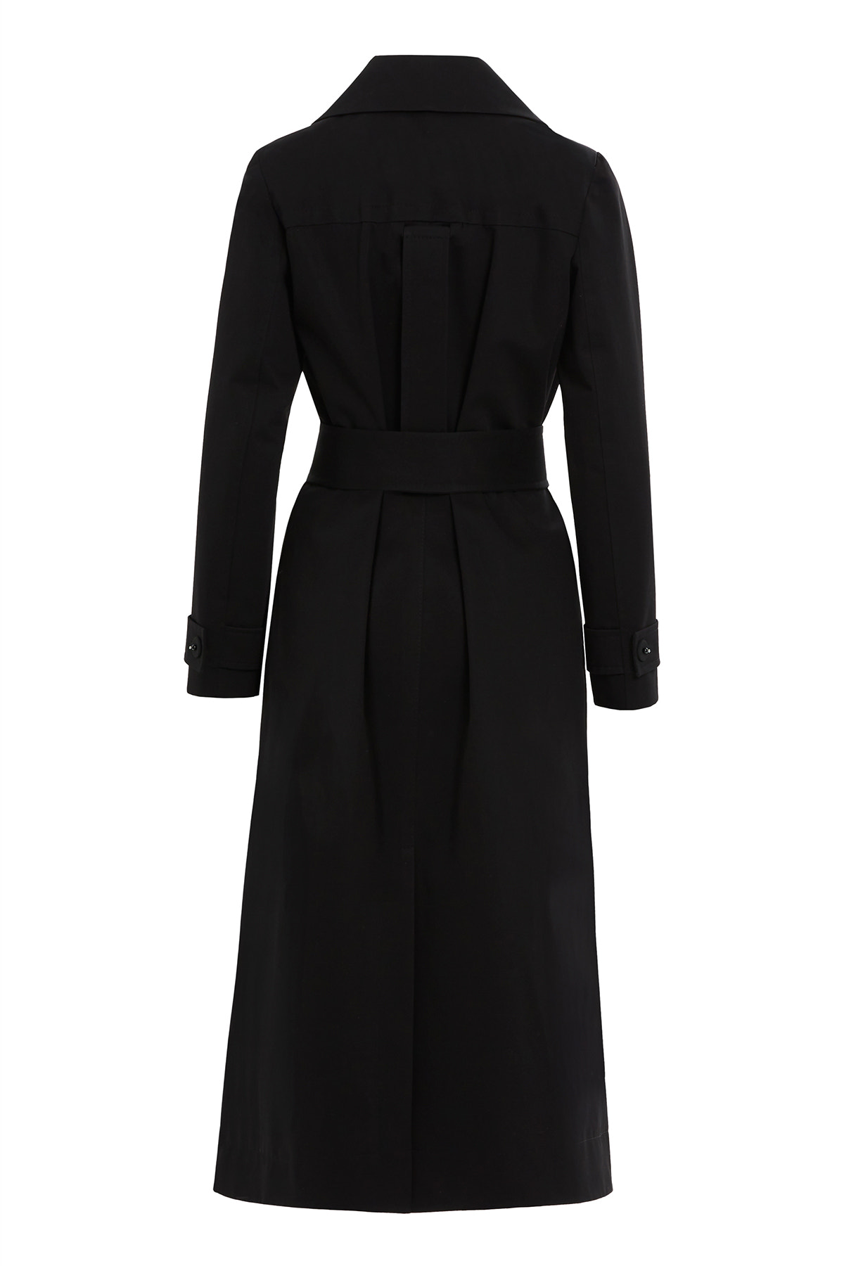 Ceket Yakalı Önü Kruvaze Çıtçıt Kapamalı Uzun Trençkot