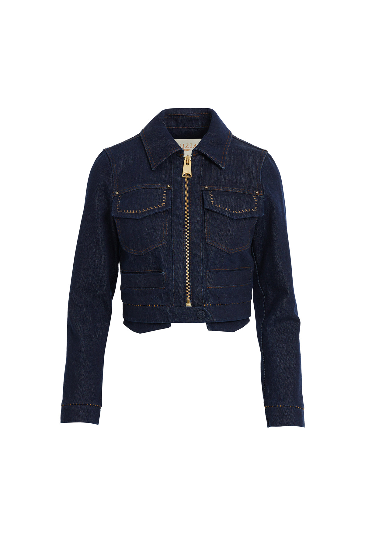 Zımba Detaylı Kısa Kot Ceket