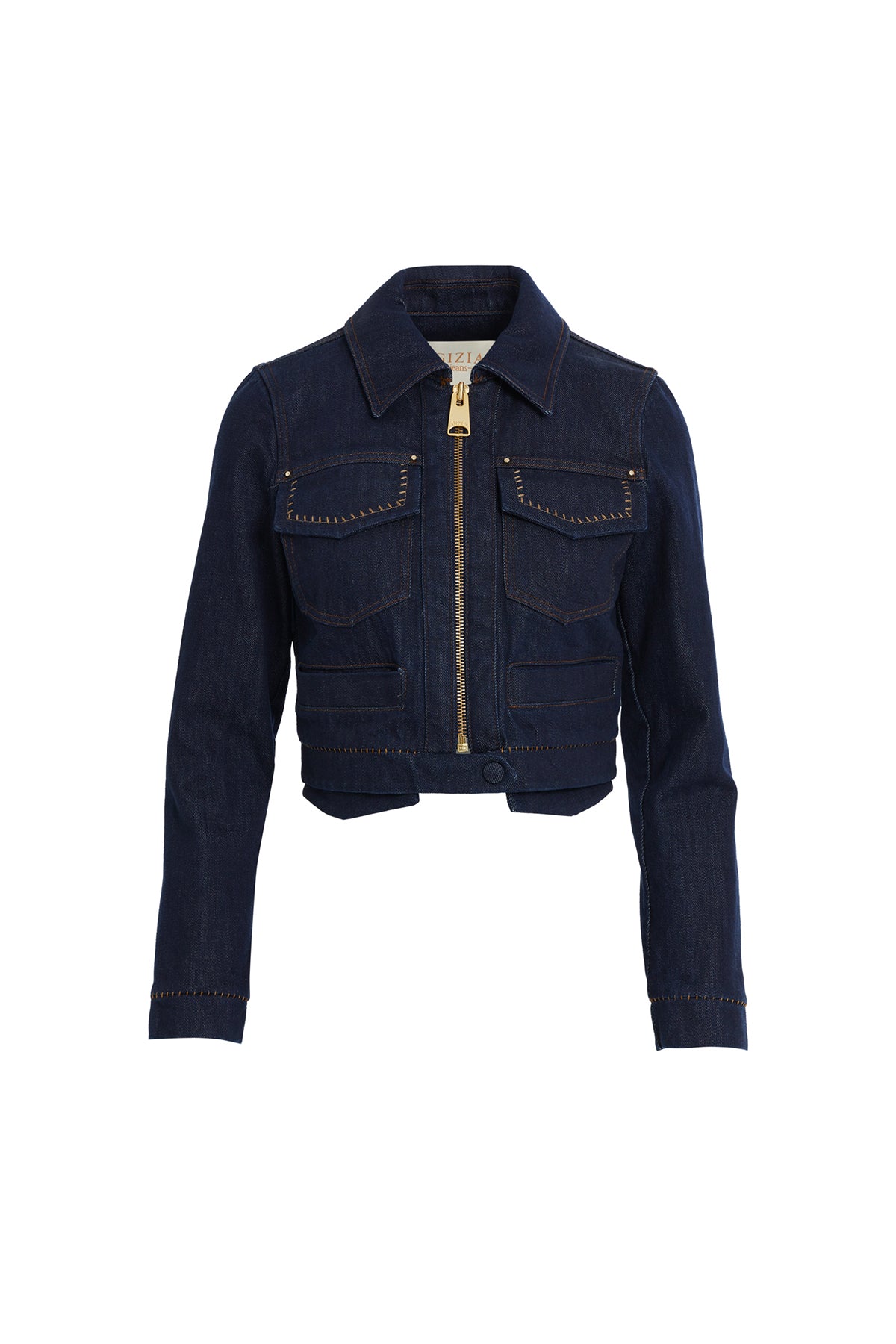 Zımba Detaylı Kısa Kot Ceket