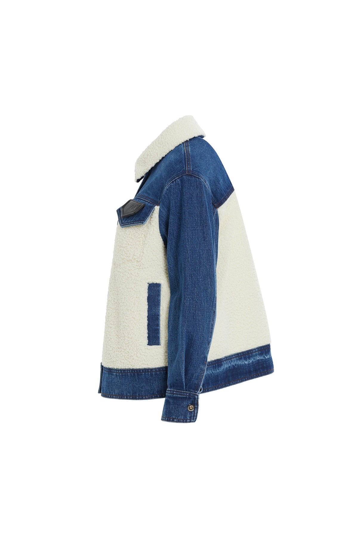 Peluş Detaylı Denim Ceket