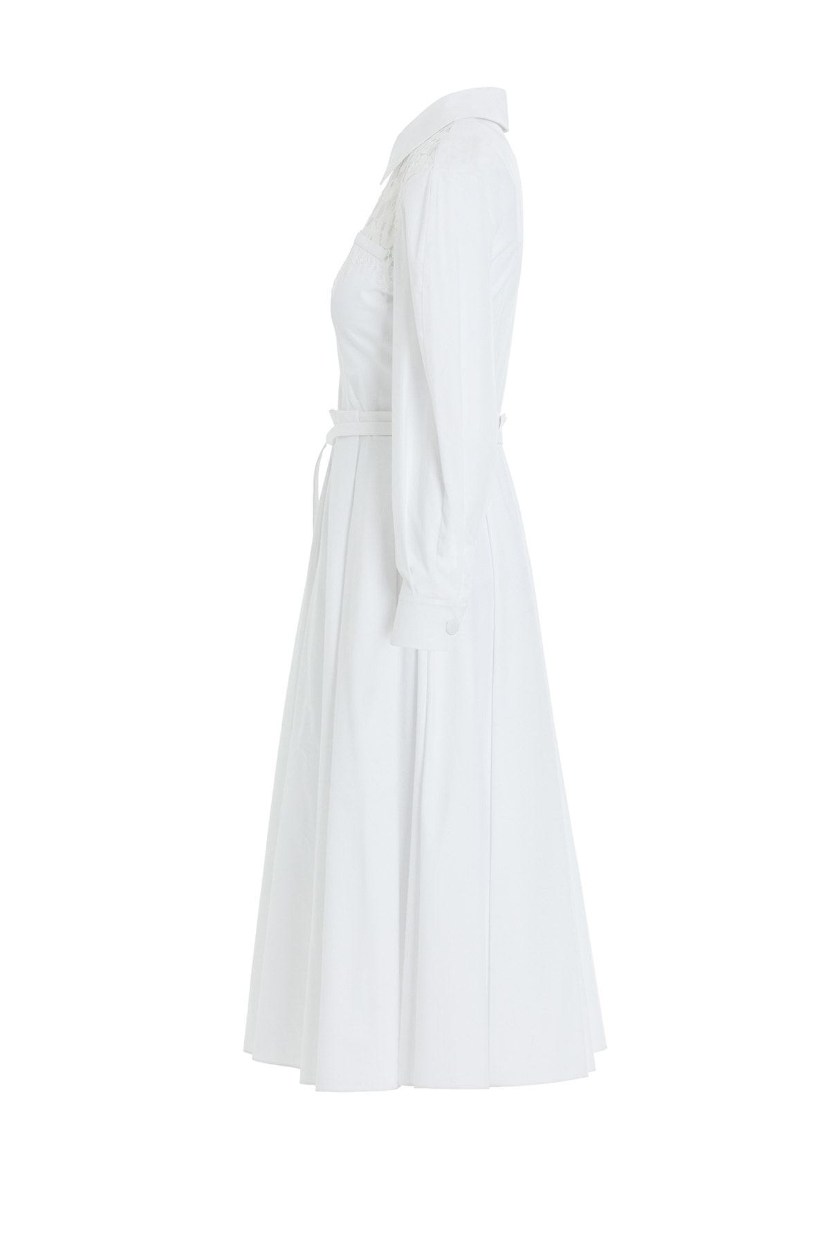 Gömlek Yaka Fermuarlı Midi Elbise