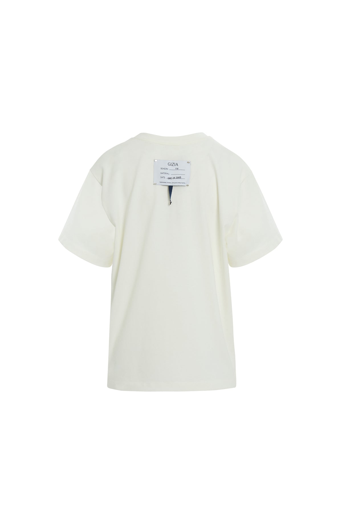 Kurdele İşlemeli Yuvarlak Yaka Kısa Kollu Tshirt