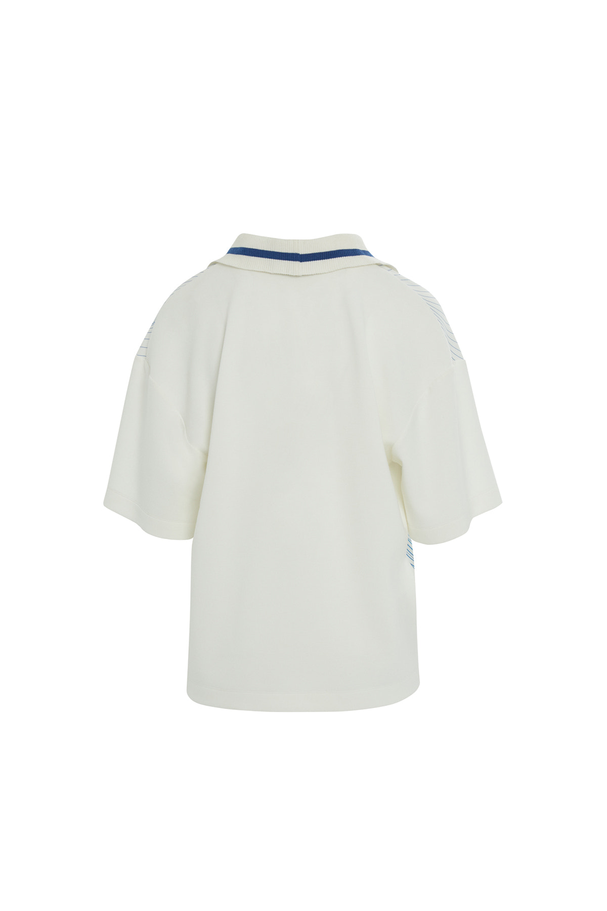 Çizgi Desenli Kısa Kollu V Yaka T-shirt