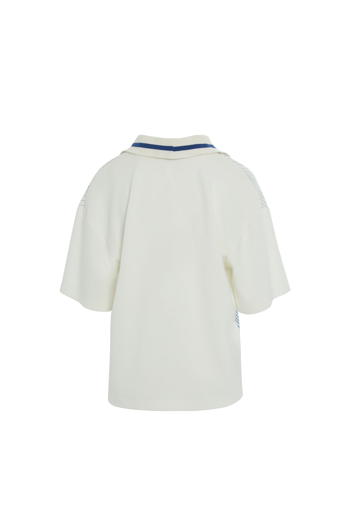 Çizgi Desenli Kısa Kollu V Yaka Tshirt