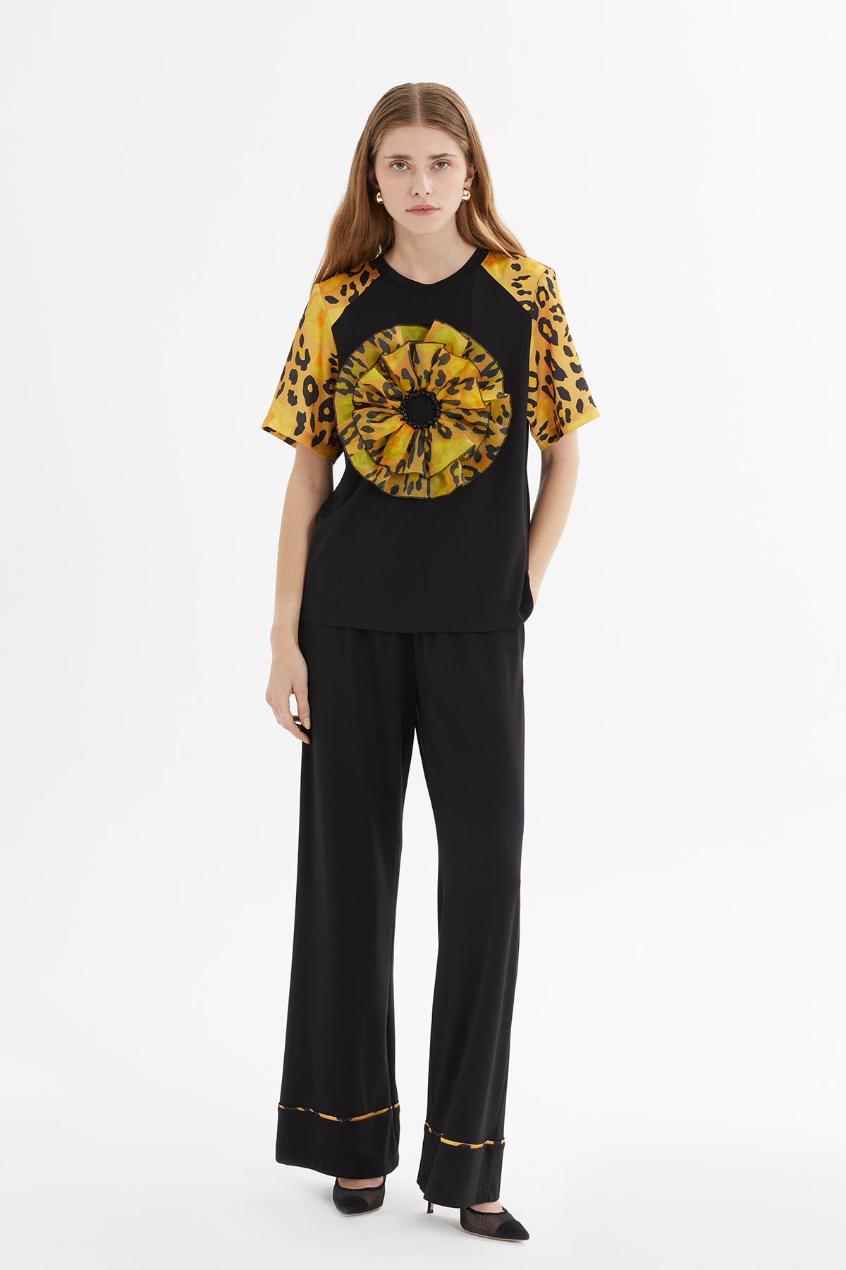 Kolu Ve Çiçeği Leopar Desenli Takım