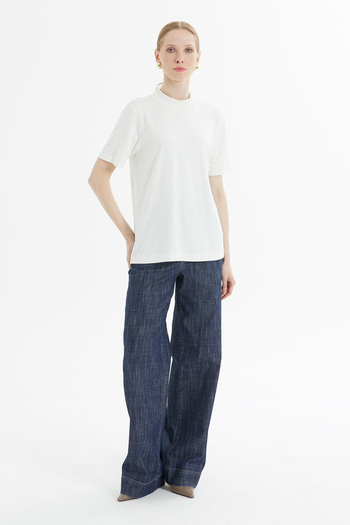 Bisiklet Yaka Kısa Kollu T-Shirt