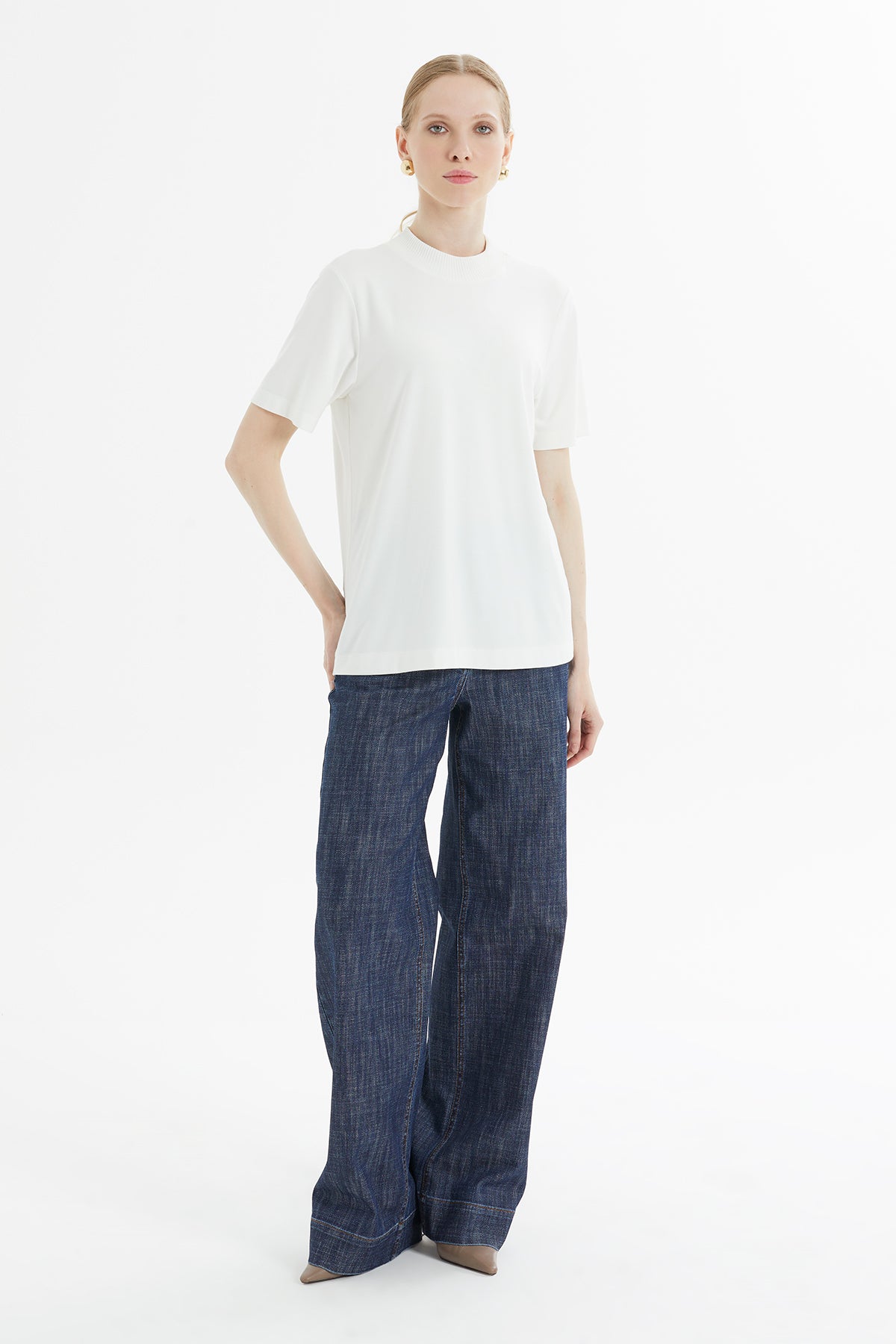 Bisiklet Yaka Kısa Kollu T-Shirt