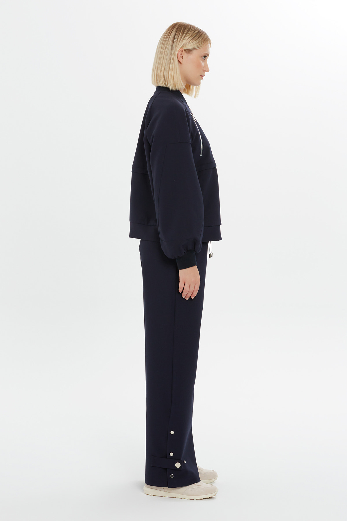 Fermuar Detaylı Bomber Eşofman Üstü