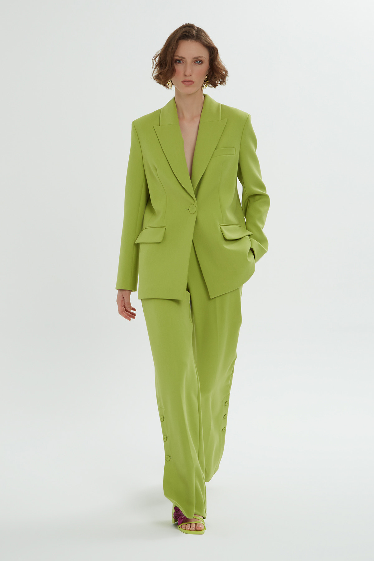 Sırtı Düğme Detaylı Cepli Rahat Kesim Takım