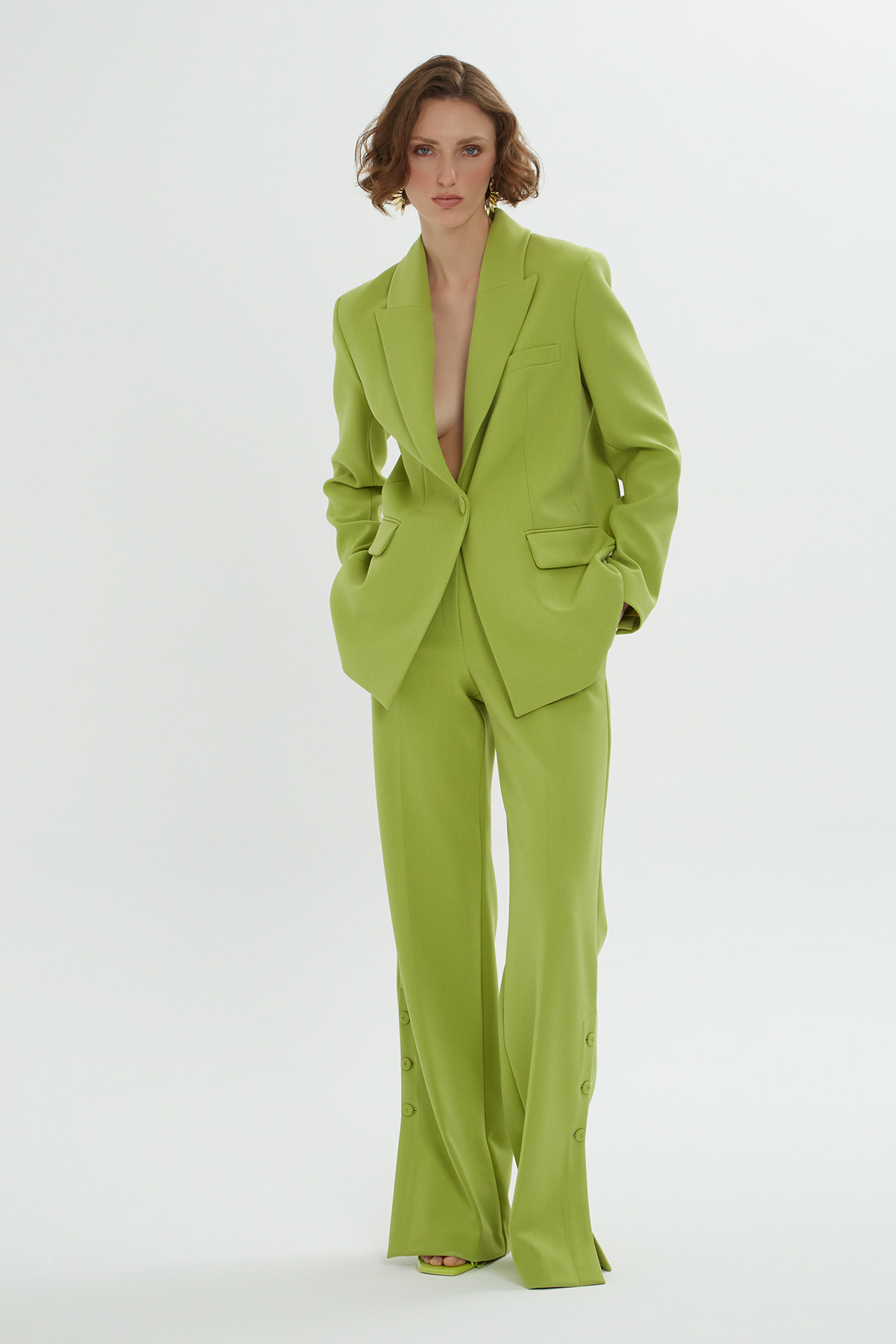 Sırtı Düğme Detaylı Cepli Rahat Kesim Takım