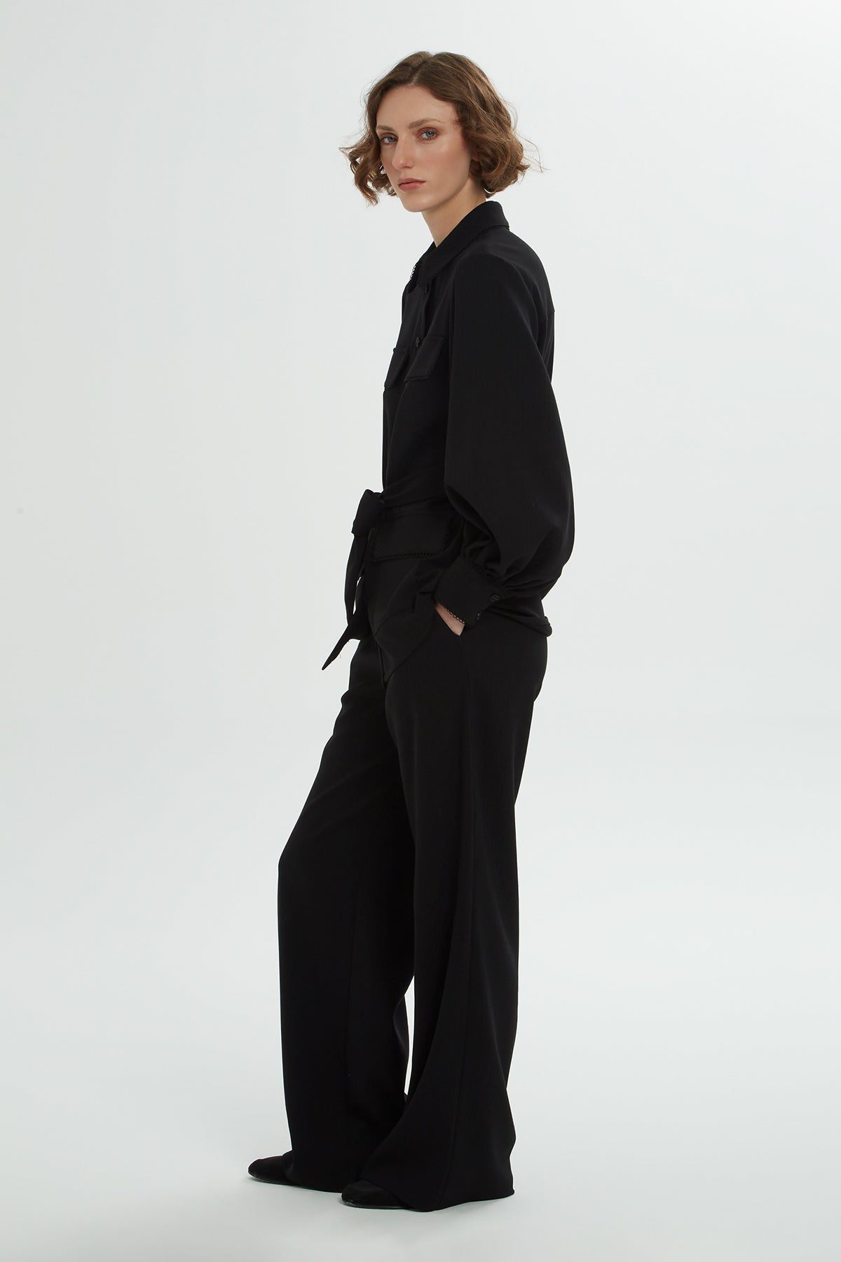 Kemerli Gömlek Ve Pantolon Takımı