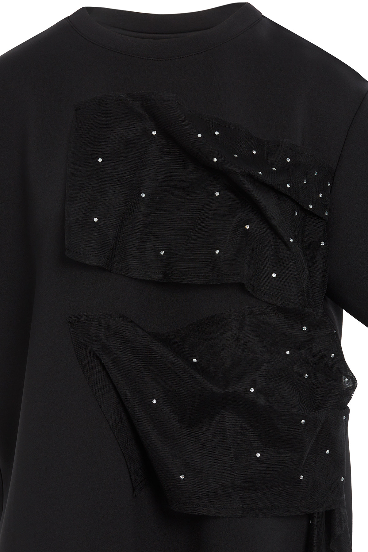 Tül Ve Boncuk Detaylı T-shirt