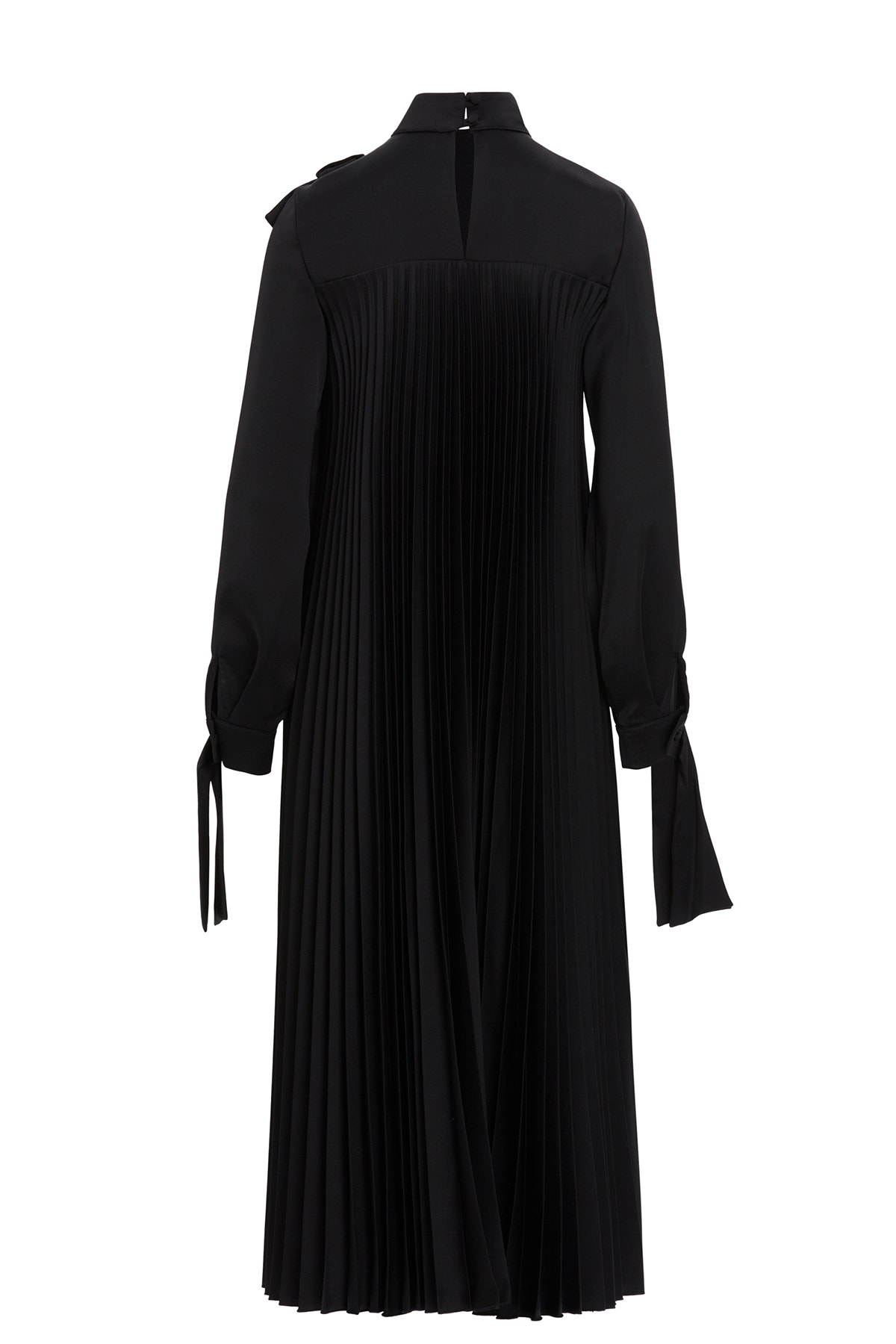 Piliseli Fiyonk Detaylı Uzun Kollu Maxi Elbise