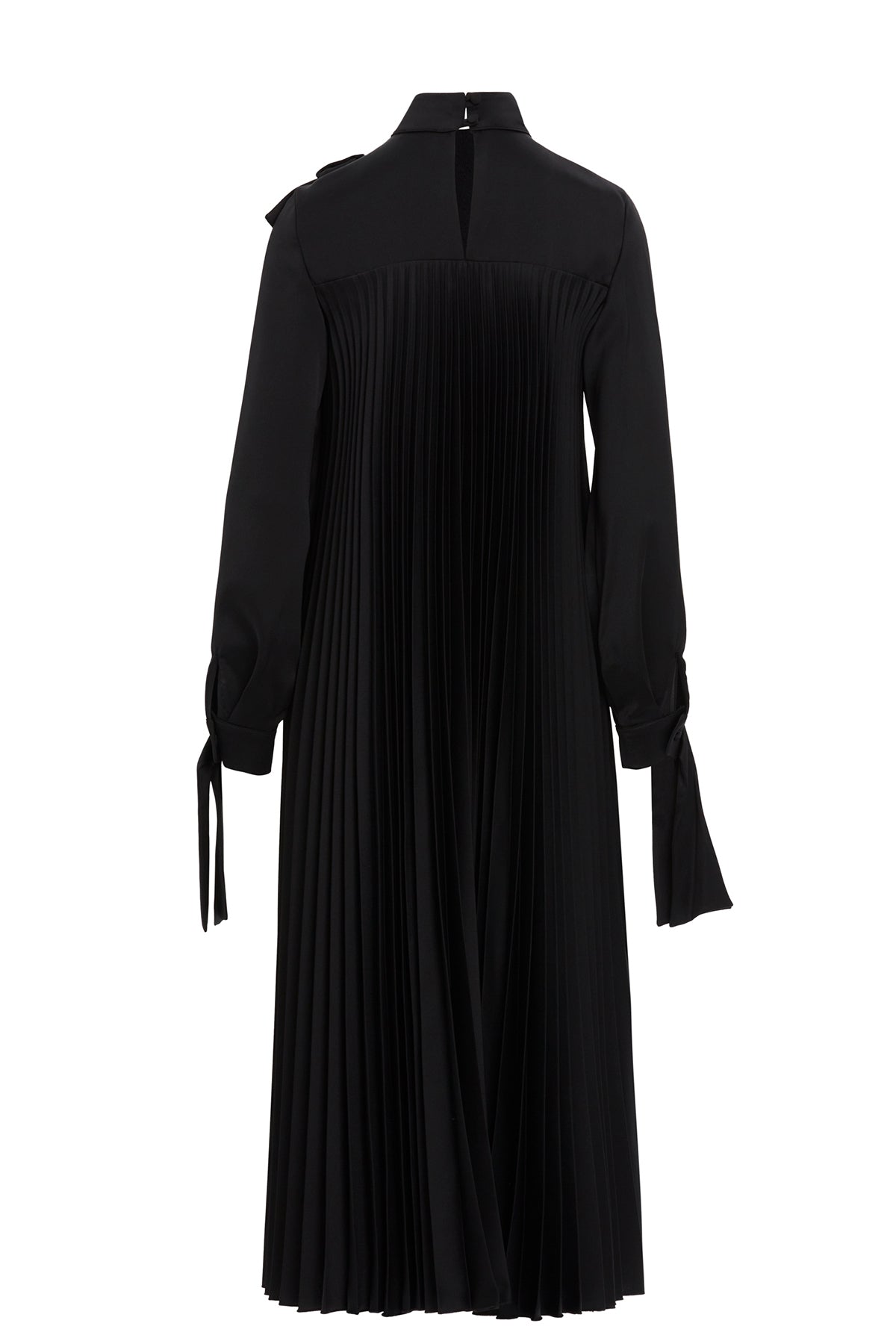 Piliseli Fiyonk Detaylı Uzun Kollu Maxi Elbise