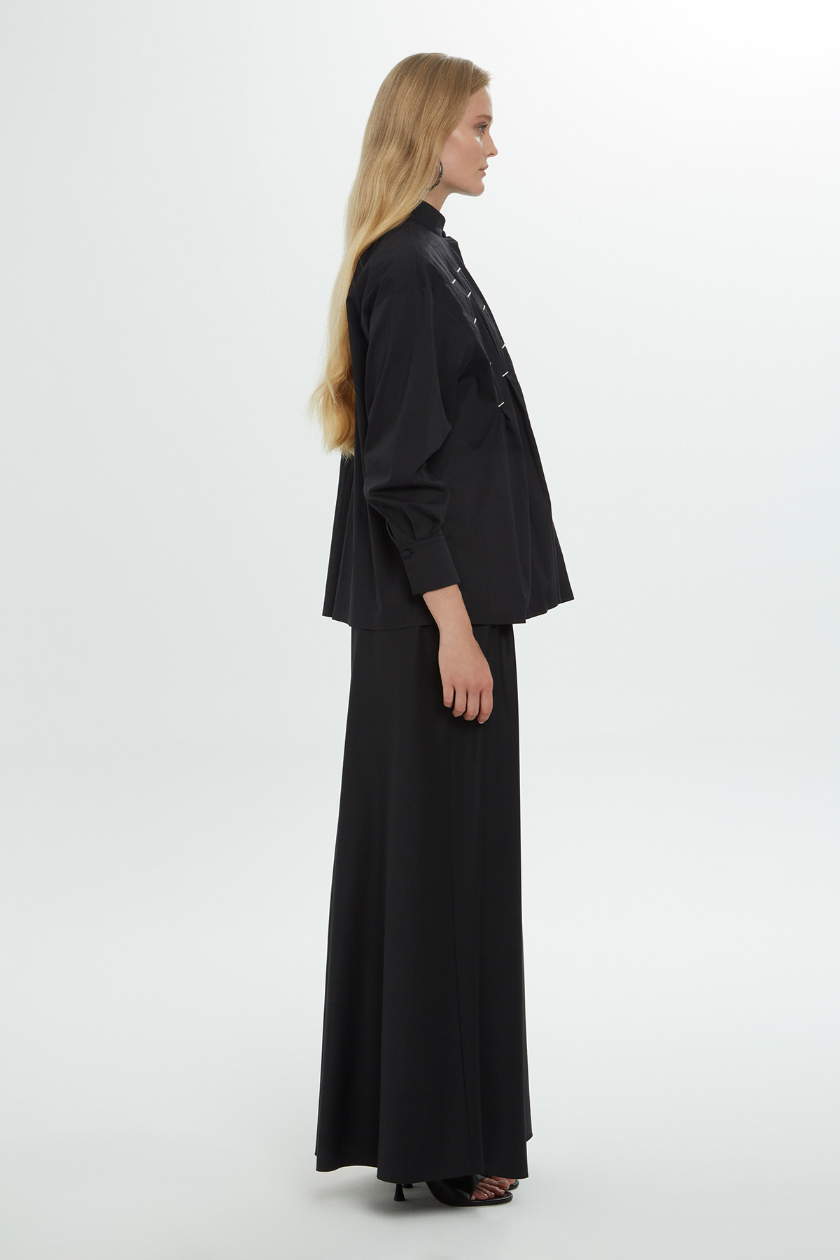 Gömlek Yakalı Pili Katlamalı Gömlek