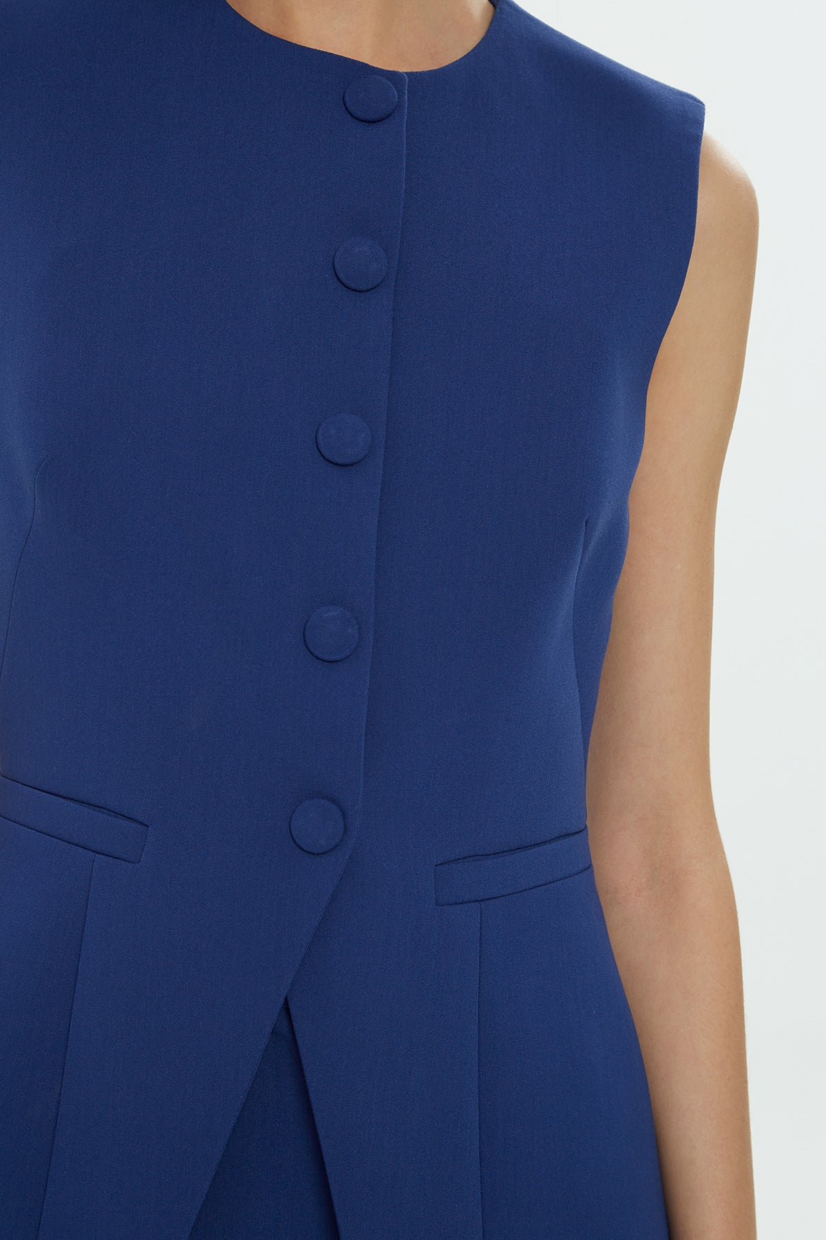 Mono Kapamalı Astarlı Kadın Dokuma Yelek