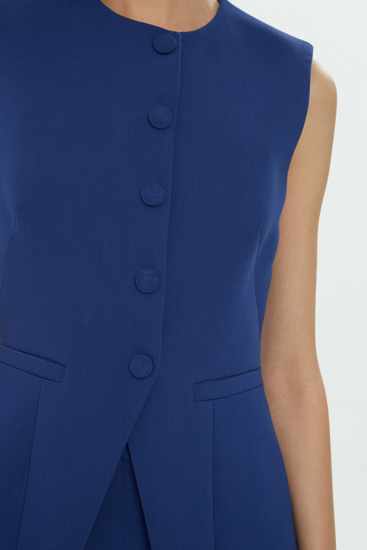 Mono Kapamalı Astarlı Kadın Dokuma Yelek