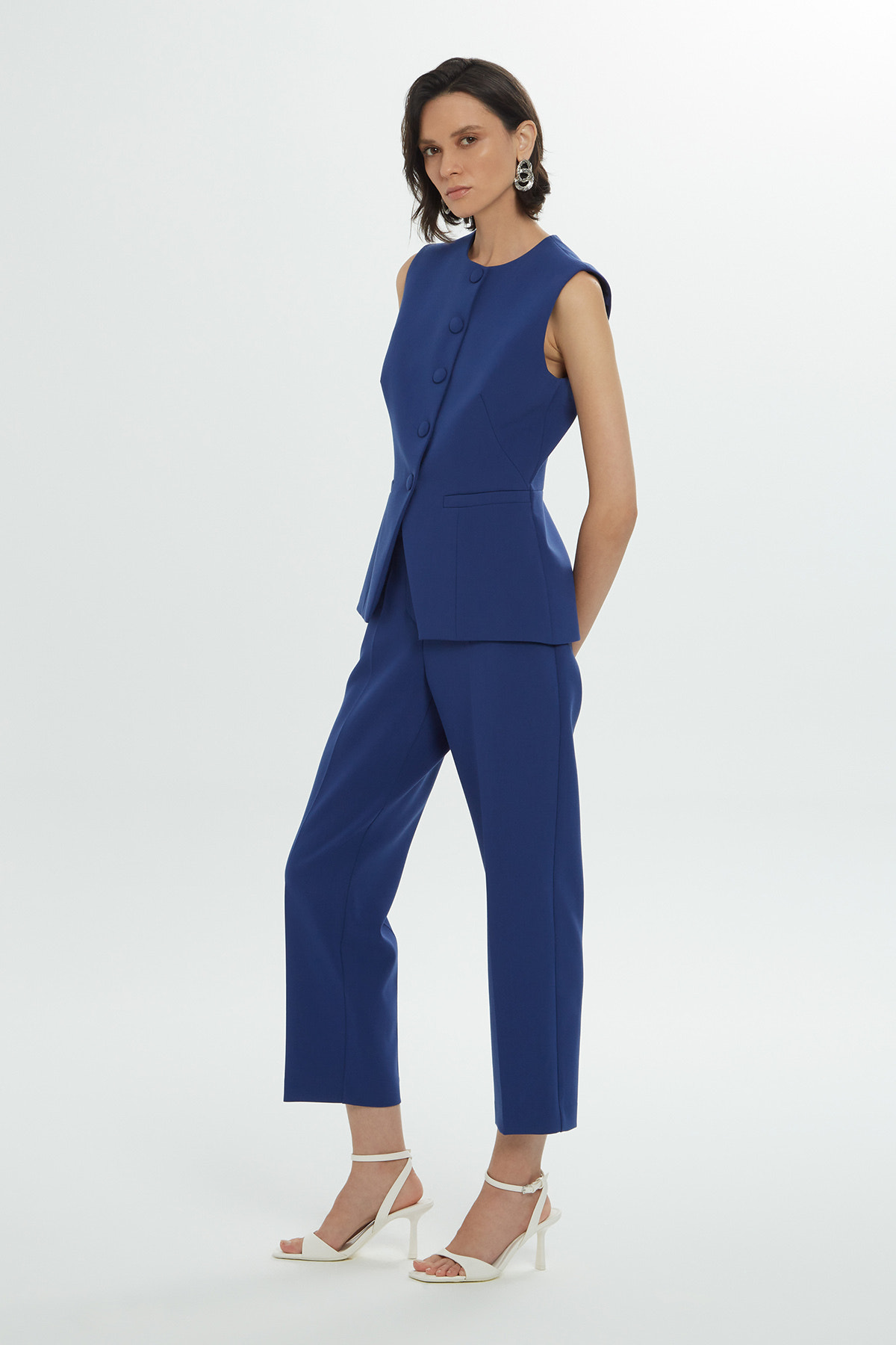 Mono Kapamalı Astarlı Kadın Dokuma Yelek