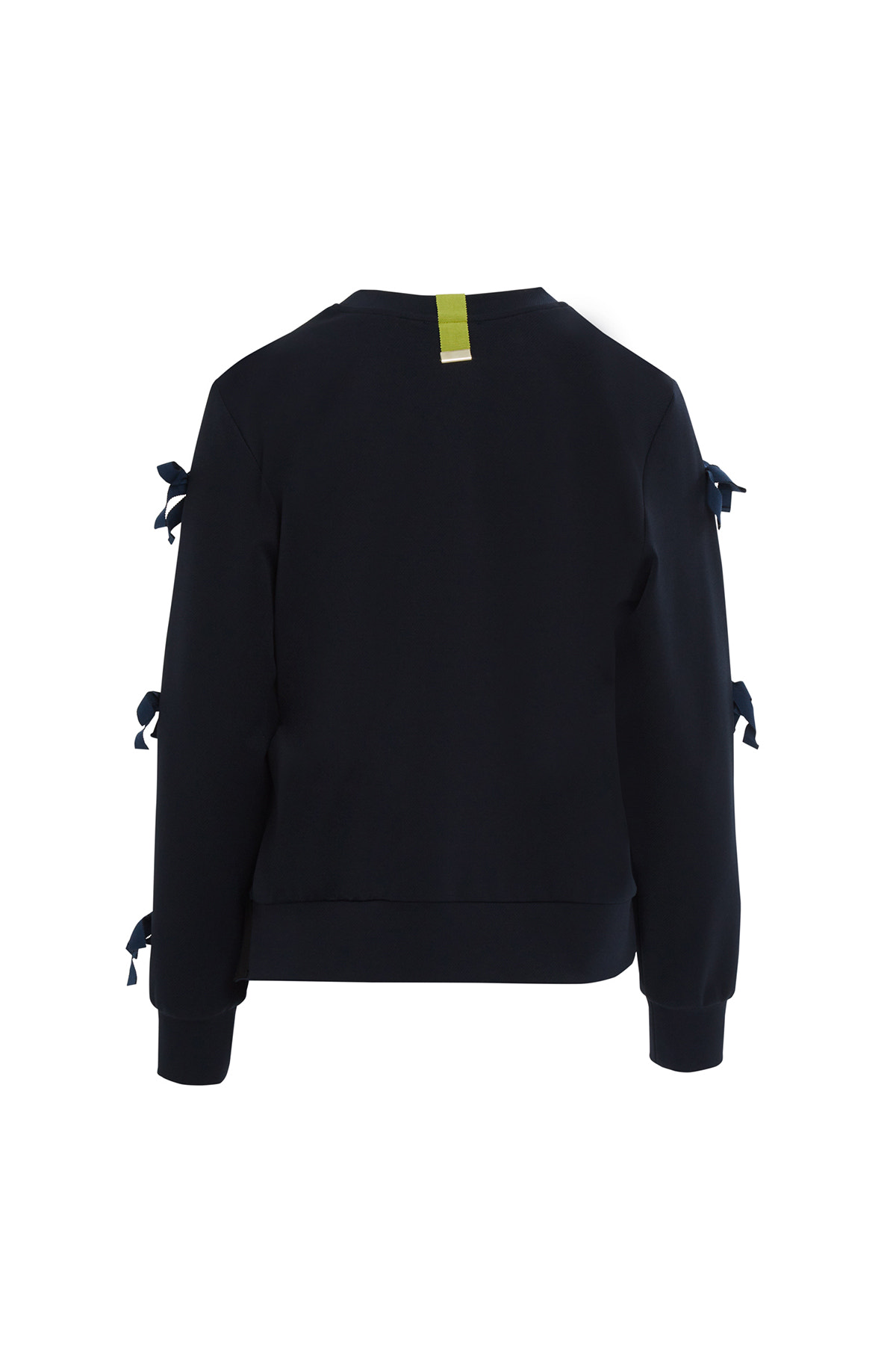 Kurdele Detaylı Yazı Baskılı Sweatshirt