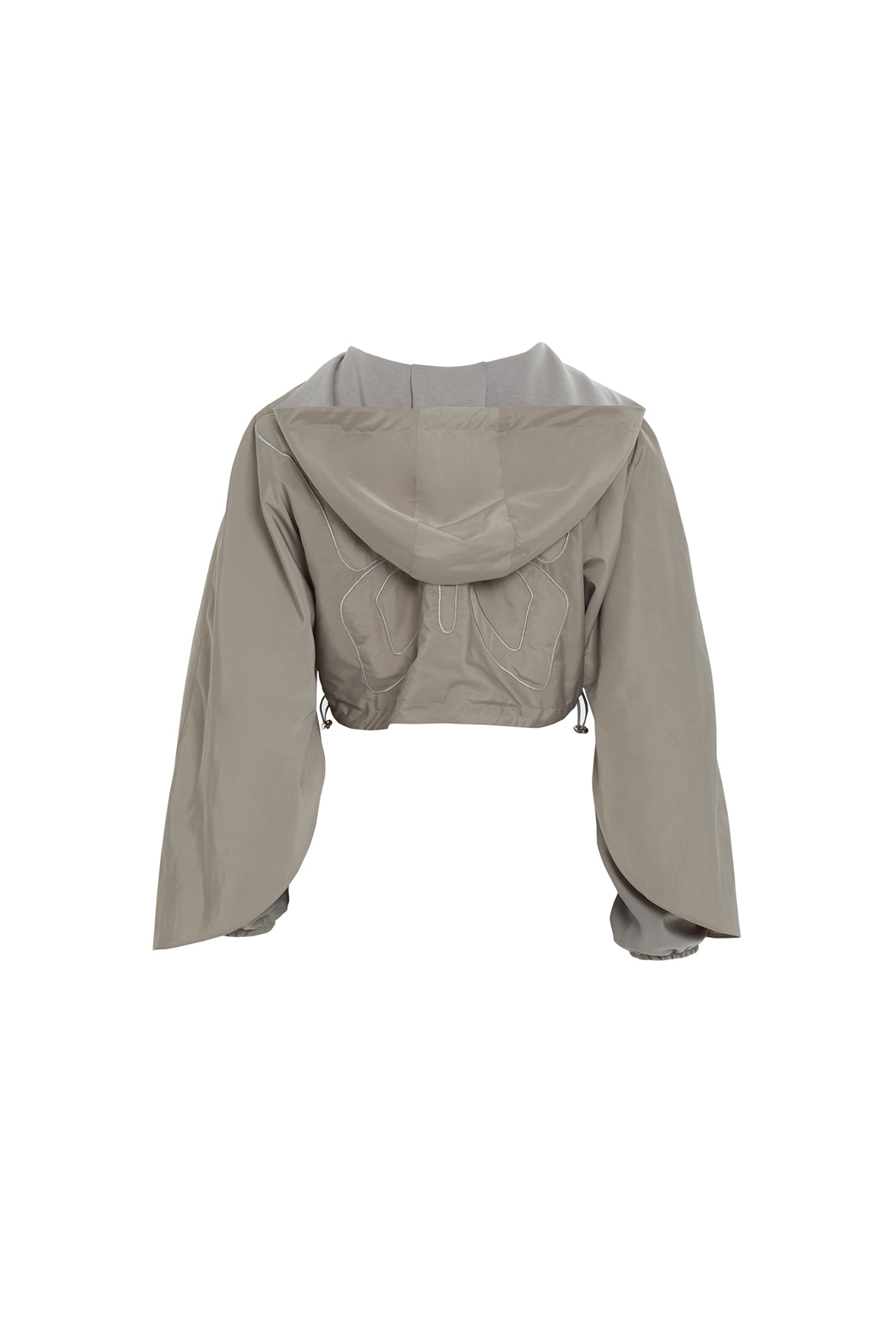 Kapüşonlu Büzgü Detaylı Crop Sweatshirt