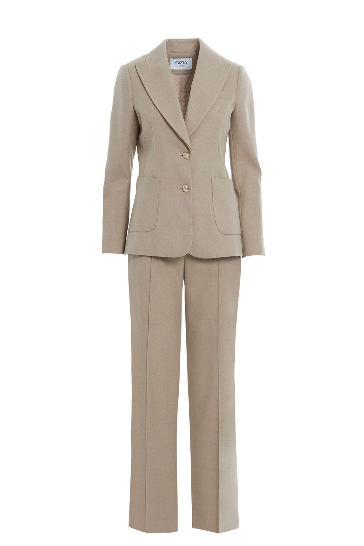 Ön Düğme Kapamalı Cepli Pantolonlu Takım