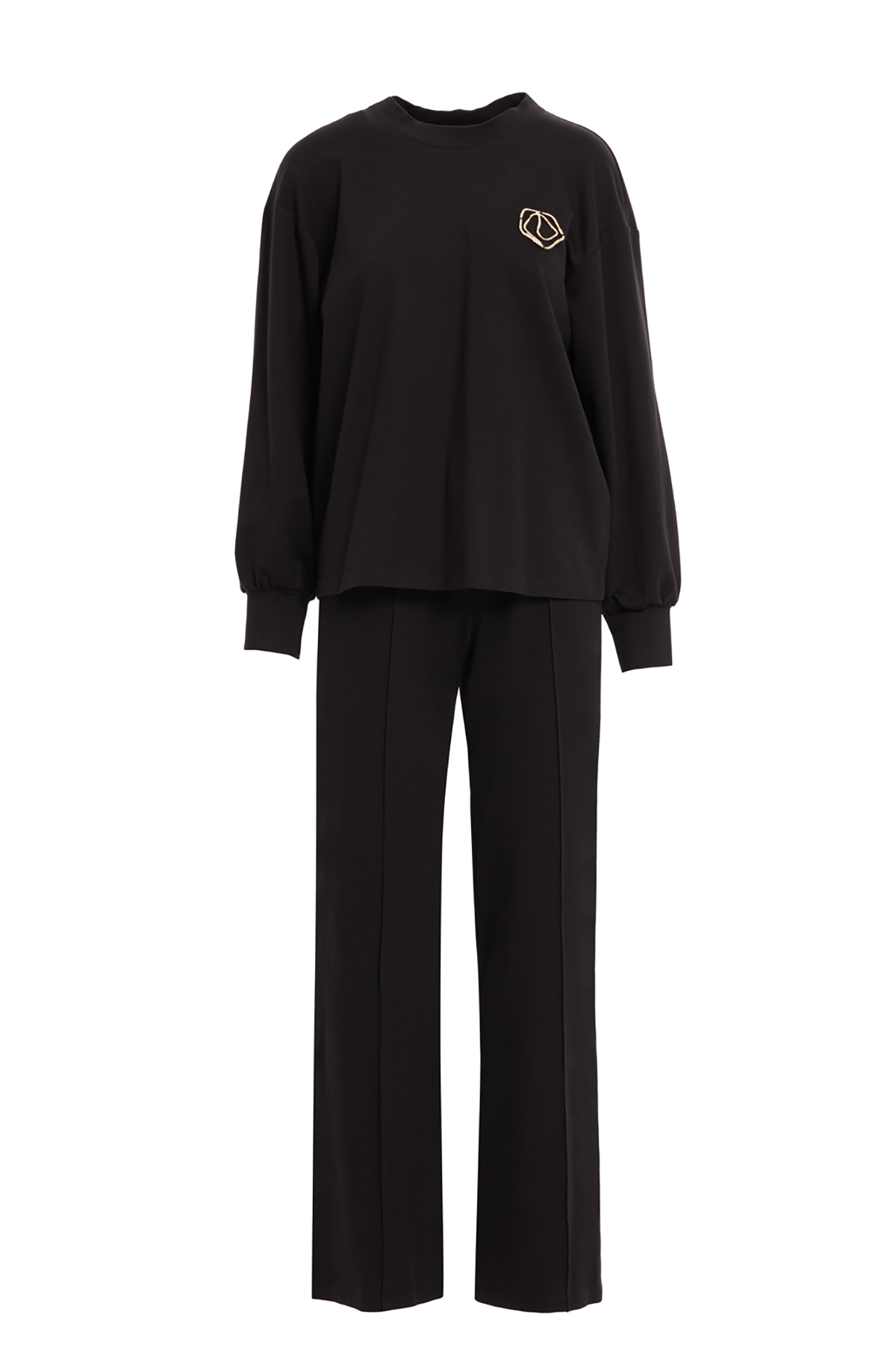 Arkası Düğme Detaylı Bisiklet Yaka Takım