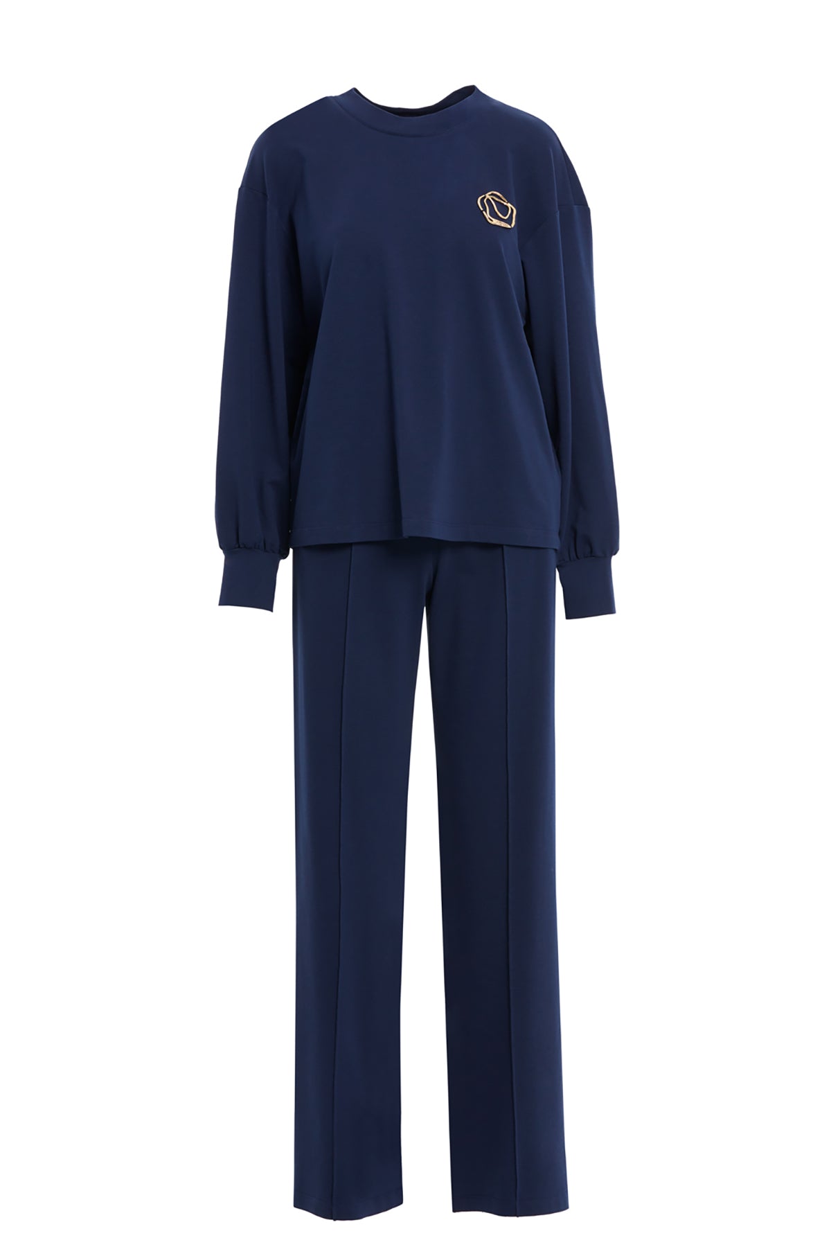 Arkası Düğme Detaylı Bisiklet Yaka Takım