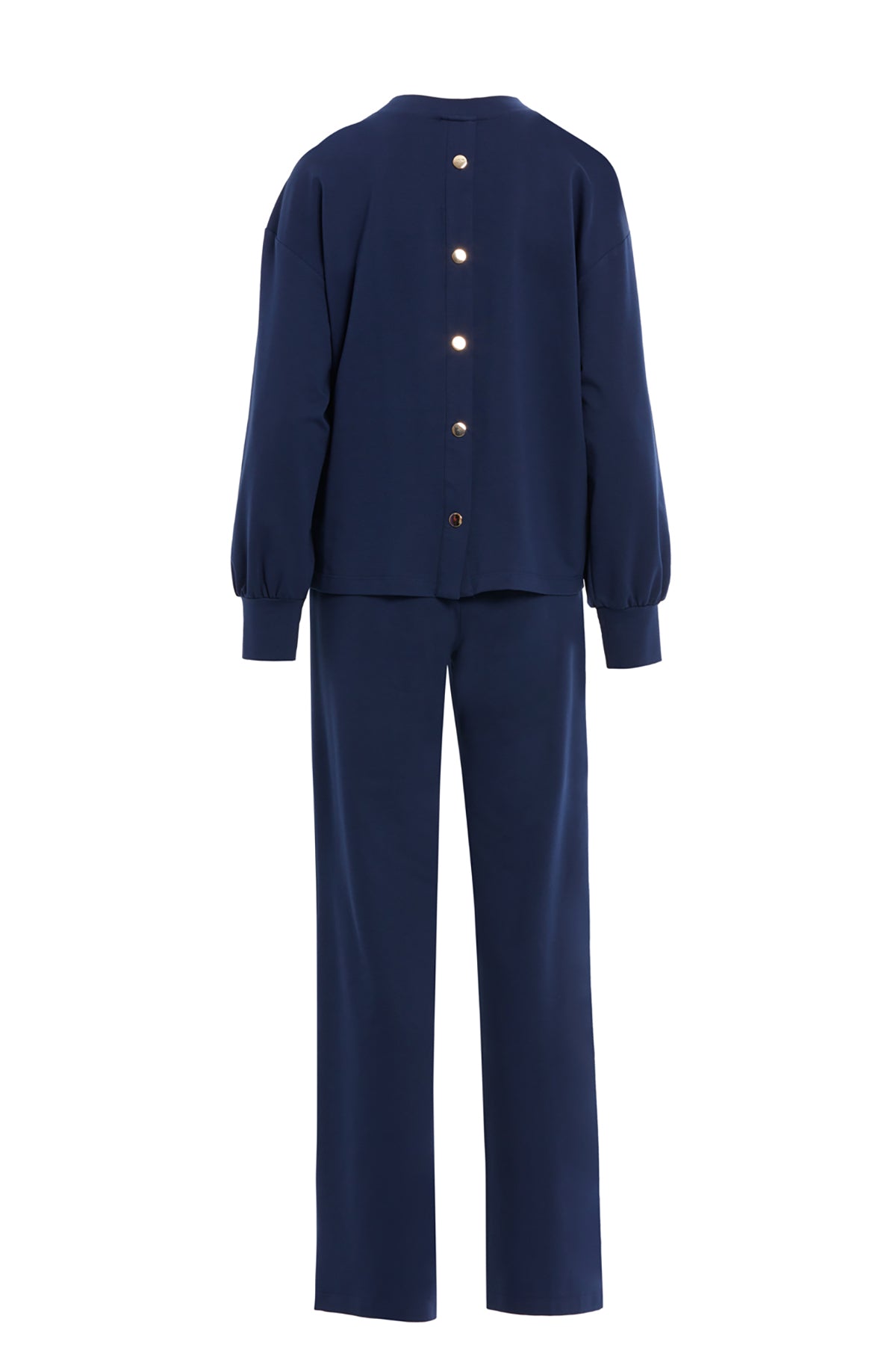 Arkası Düğme Detaylı Bisiklet Yaka Takım