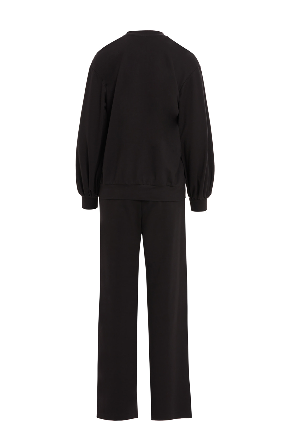 Broş Detaylı Büzgülü Kollu Pantolon T-shirt Takım