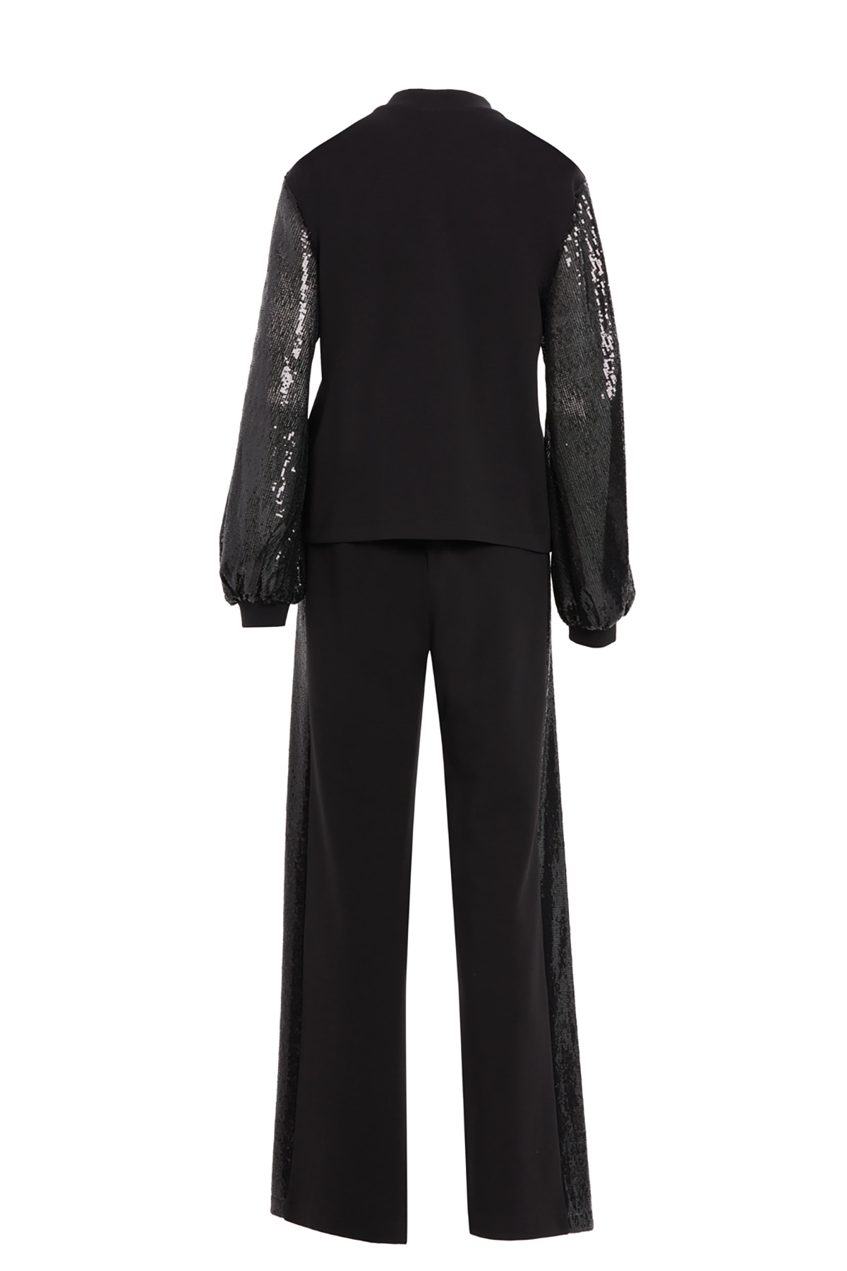 Transparan Kollu Ve Çiçek Aplikeli Takım