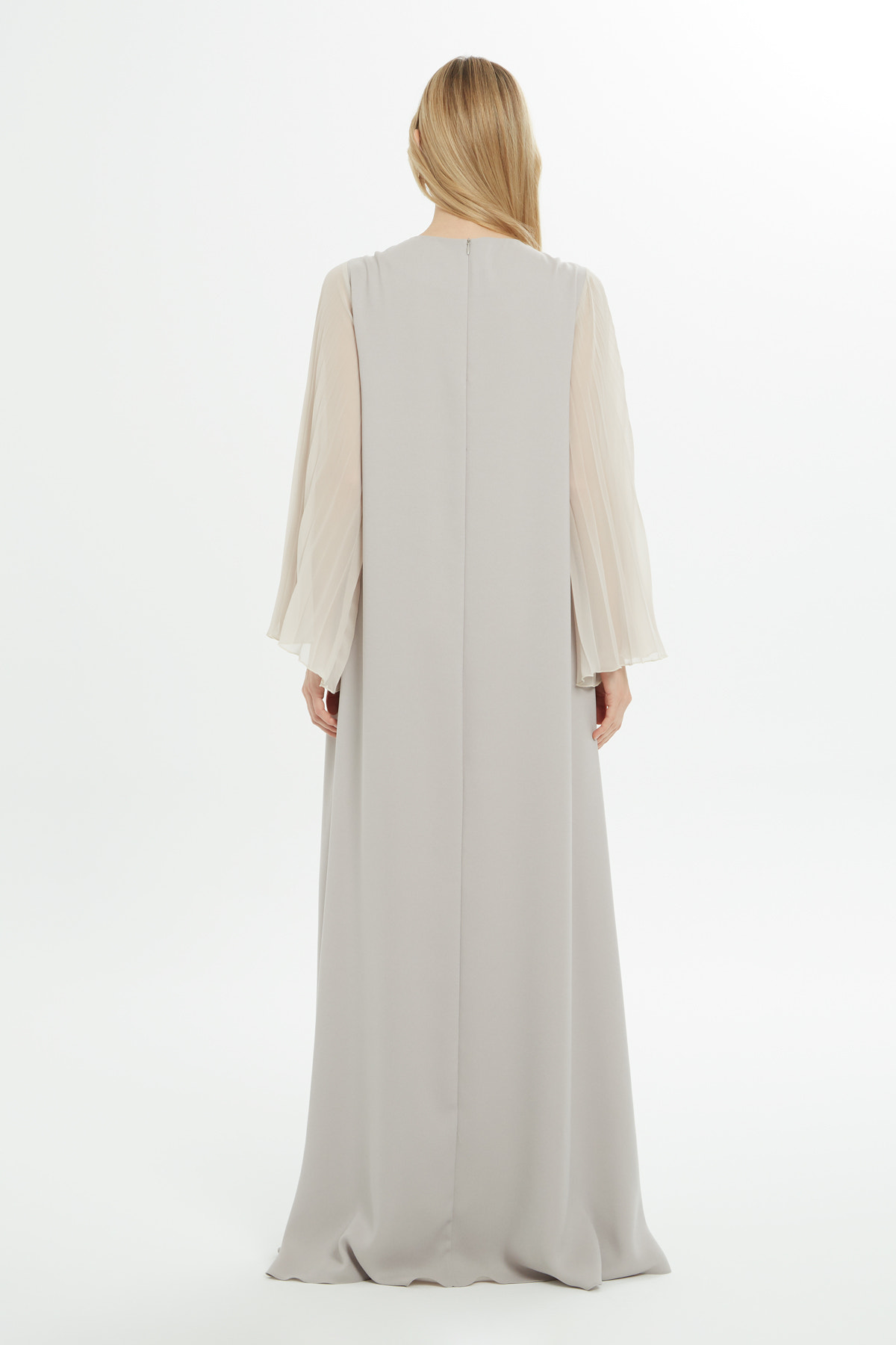 Çiçek Detaylı Uzun Elbise