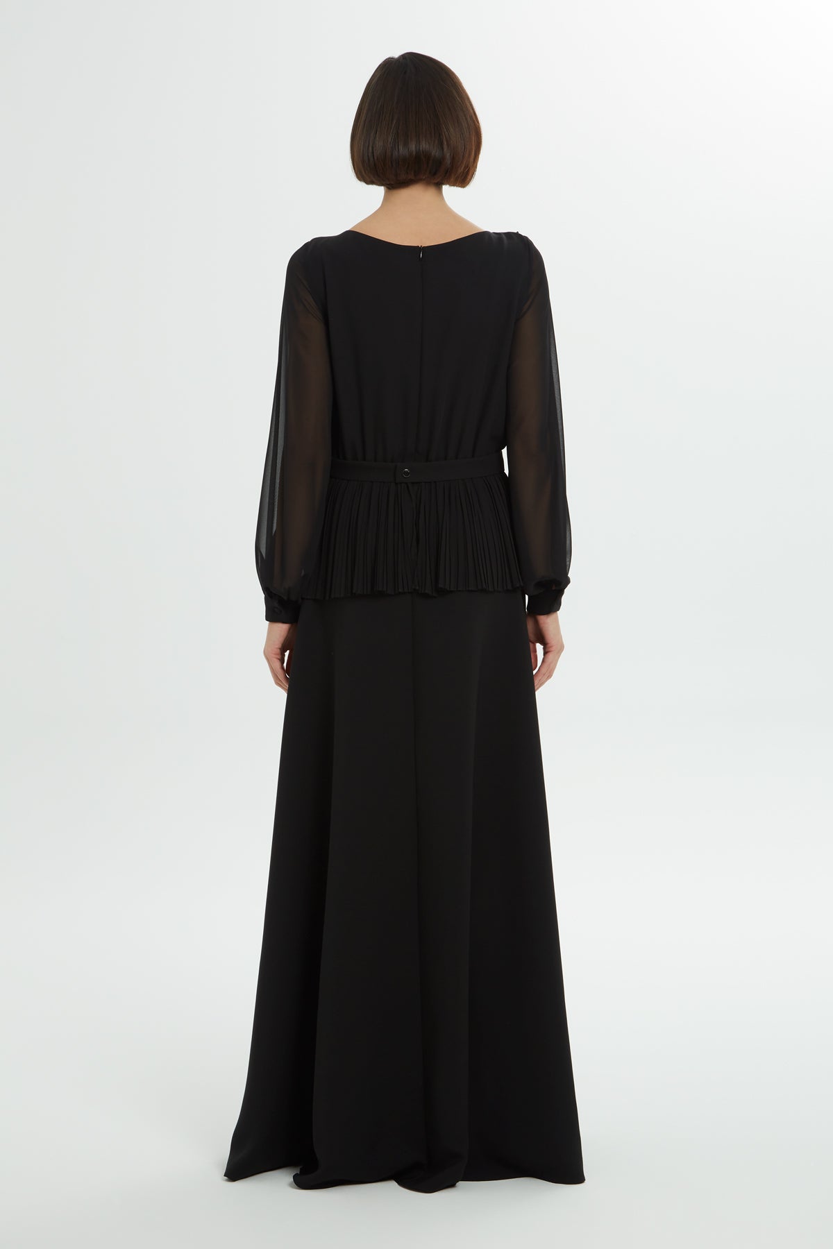 Boncuk İşlemeli Uzun Elbise