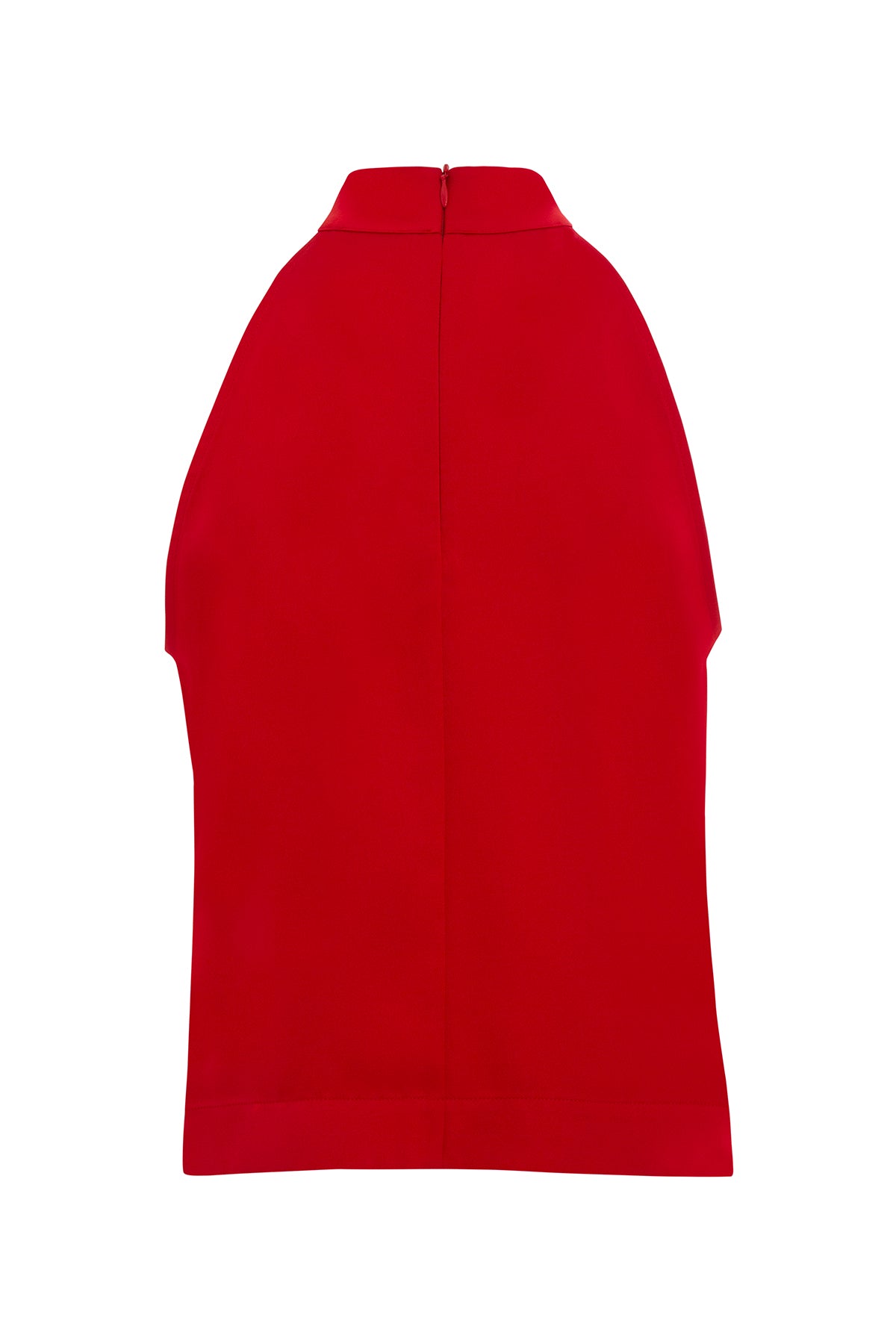 Halter Yakalı Yanları Yırtmaçlı Saten Bluz