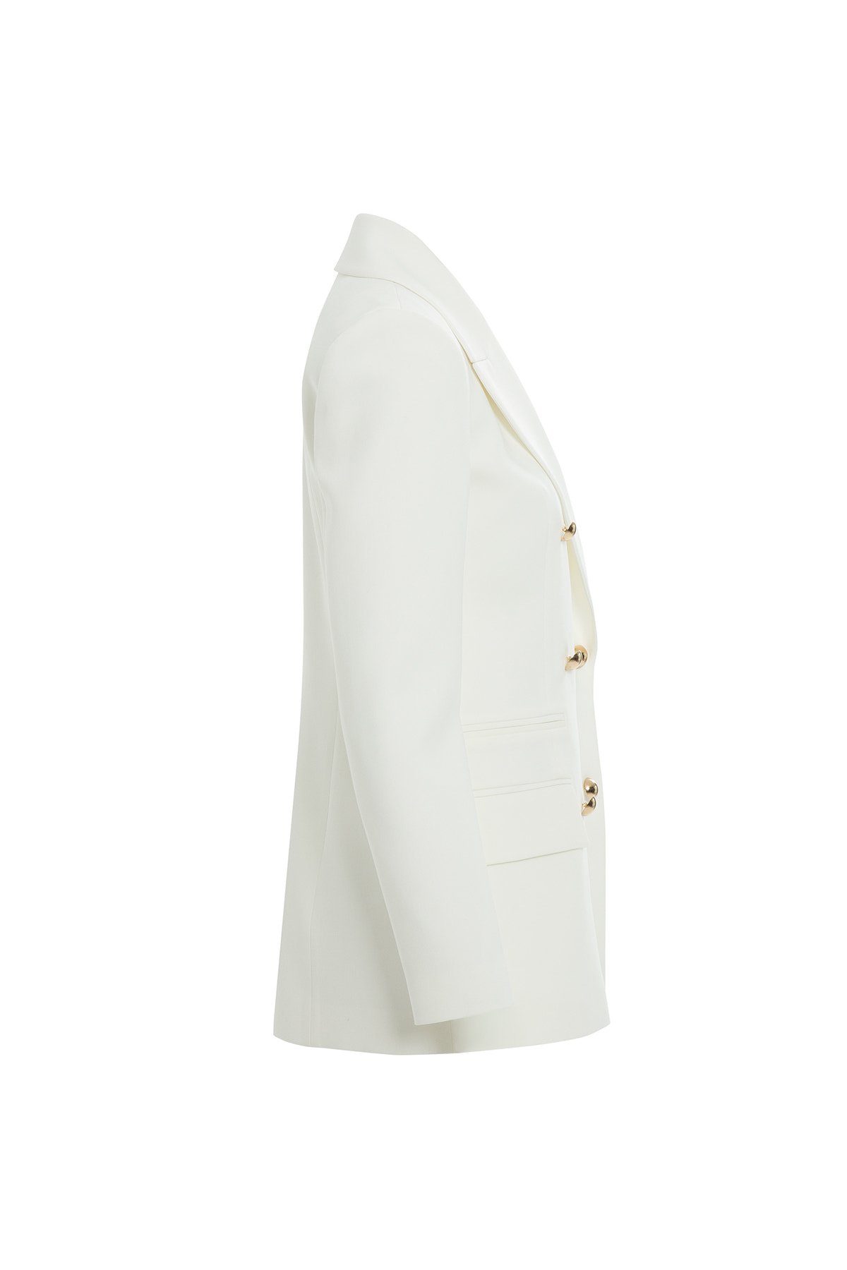 Uzun Kollu Omuz Vatkalı Astarlı Ceket