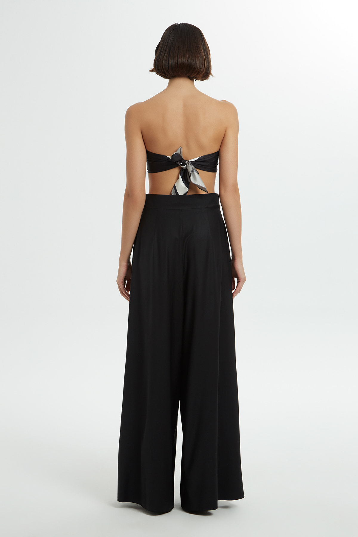 Yüksek Belli Pili Detaylı Bol Pantolon