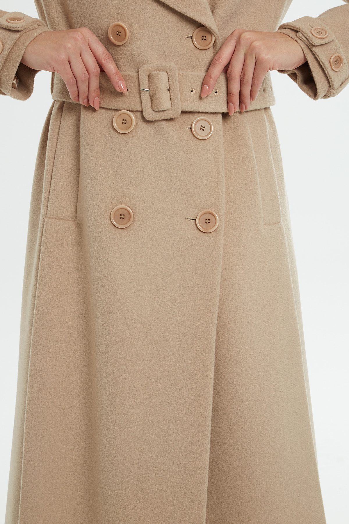 Şal Yakalı Uzun Kaşmir Kaban