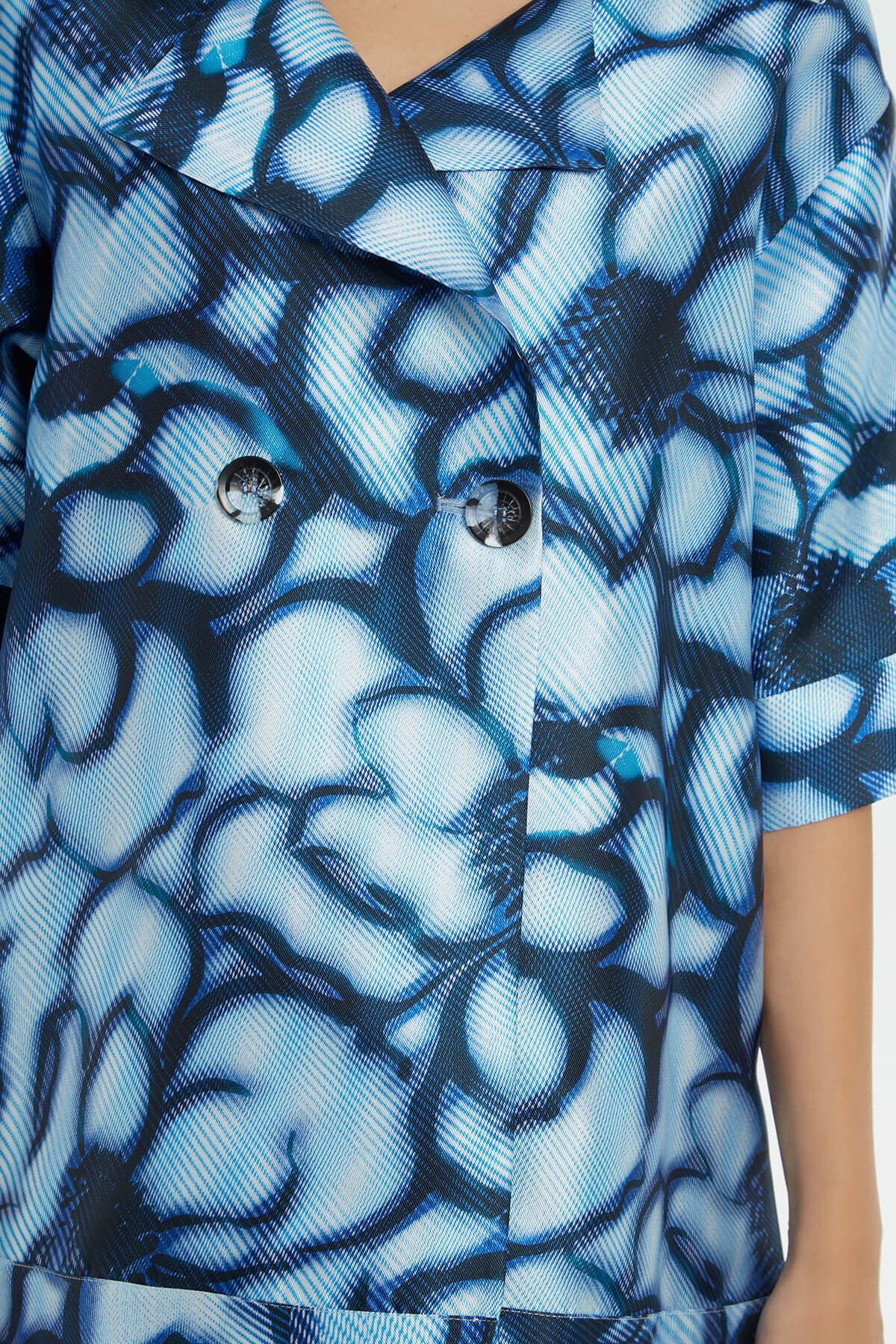 Truvakar Kollu Desenli Oversıze Ceket